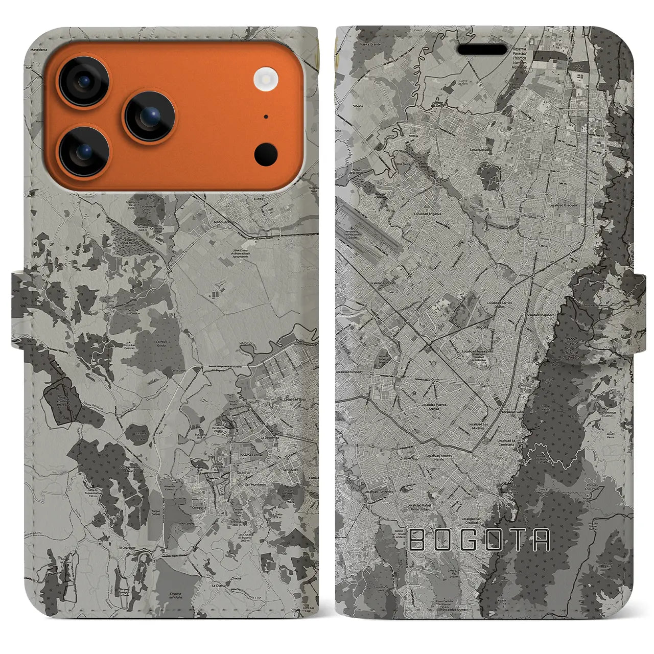 【ボゴタ(コロンビア)】地図柄iPhoneケース(手帳タイプ)