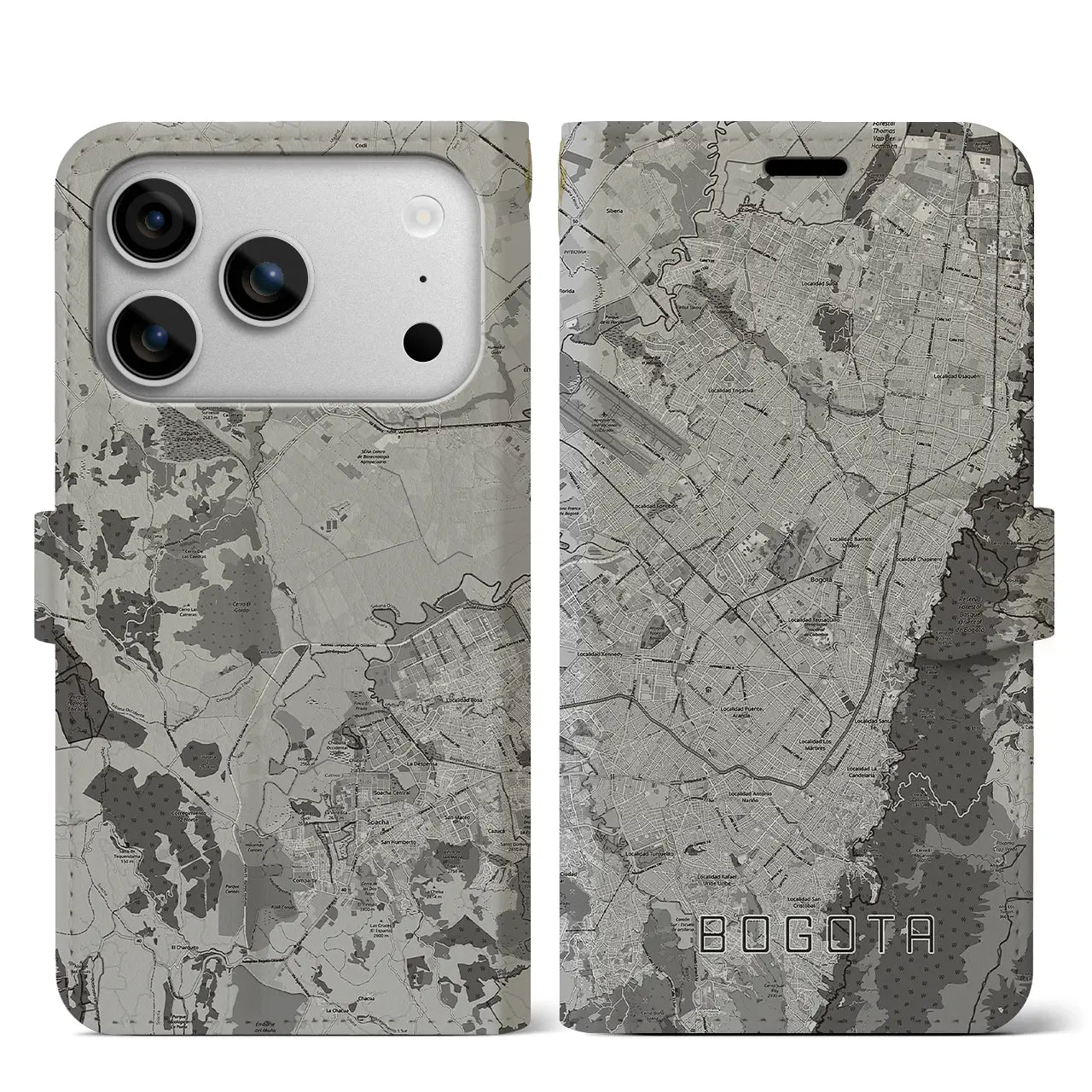 【ボゴタ(コロンビア)】地図柄iPhoneケース(手帳タイプ)