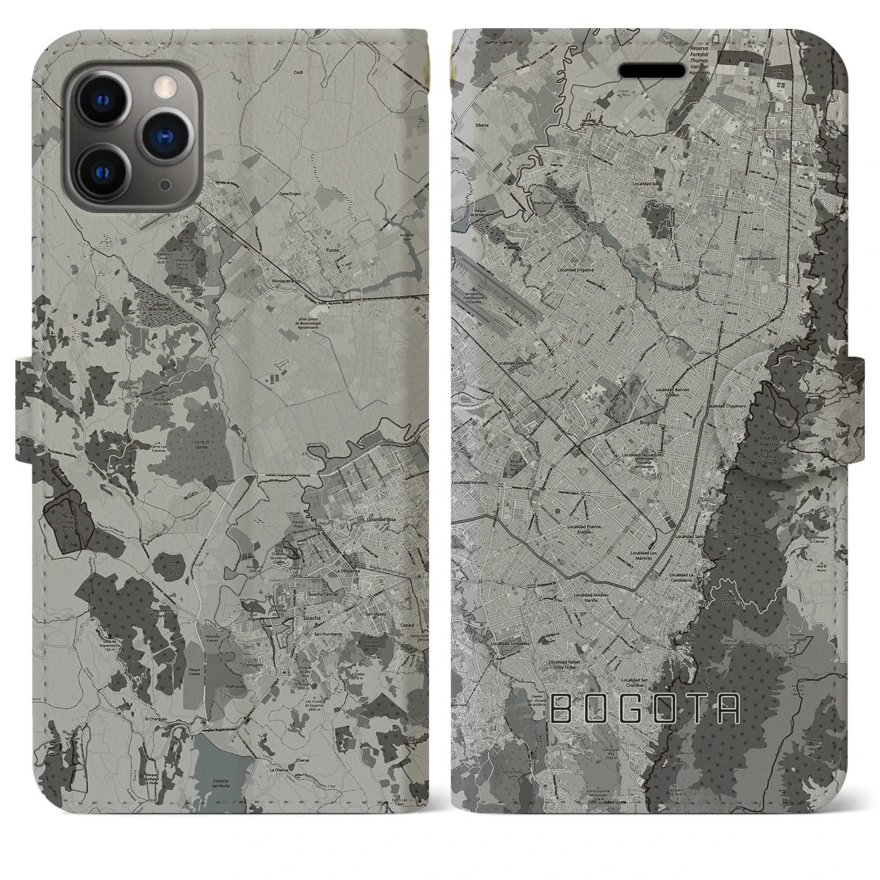 【ボゴタ(コロンビア)】地図柄iPhoneケース(手帳タイプ)