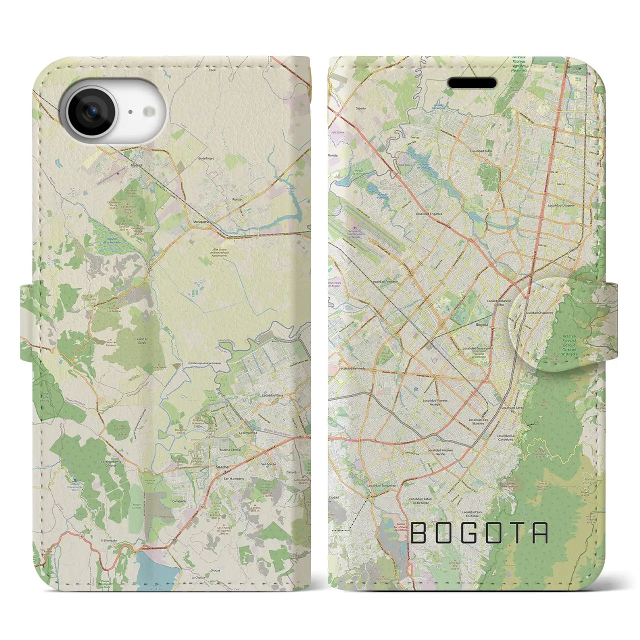 【ボゴタ(コロンビア)】地図柄iPhoneケース(手帳タイプ)