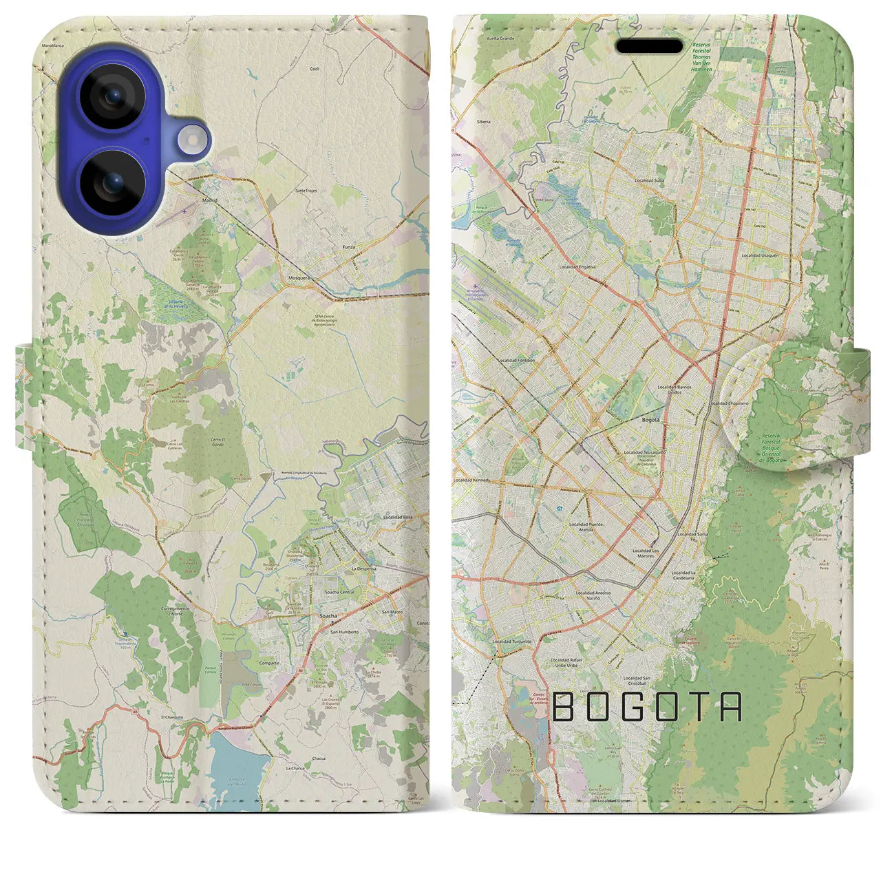 【ボゴタ(コロンビア)】地図柄iPhoneケース(手帳タイプ)