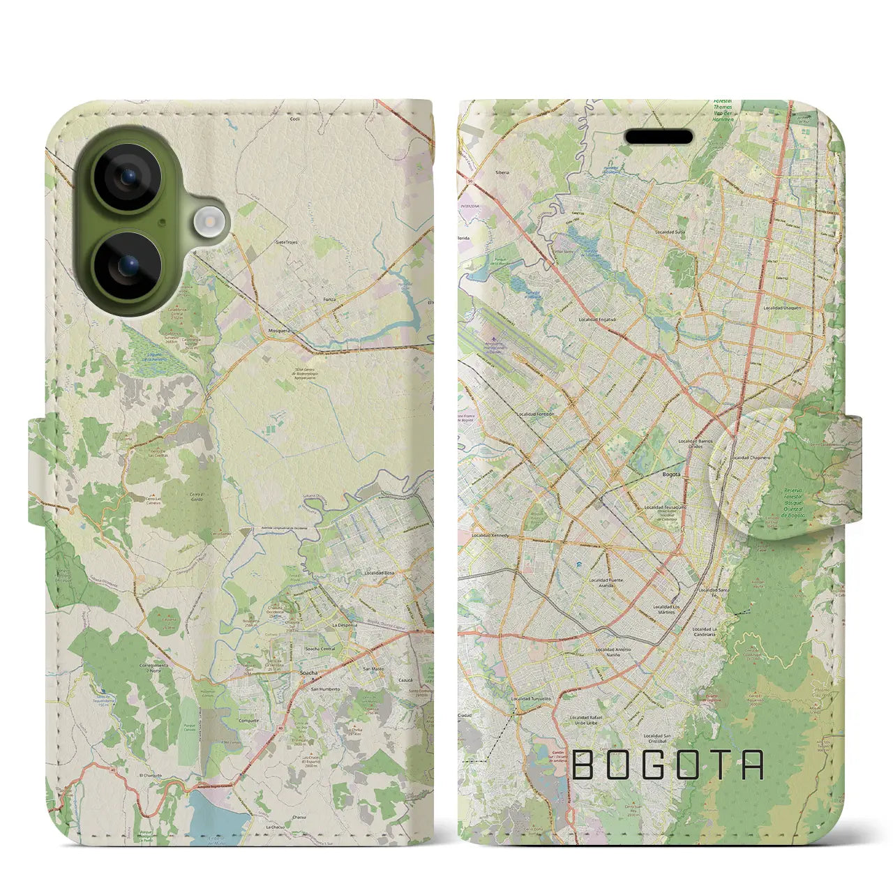 【ボゴタ(コロンビア)】地図柄iPhoneケース(手帳タイプ)