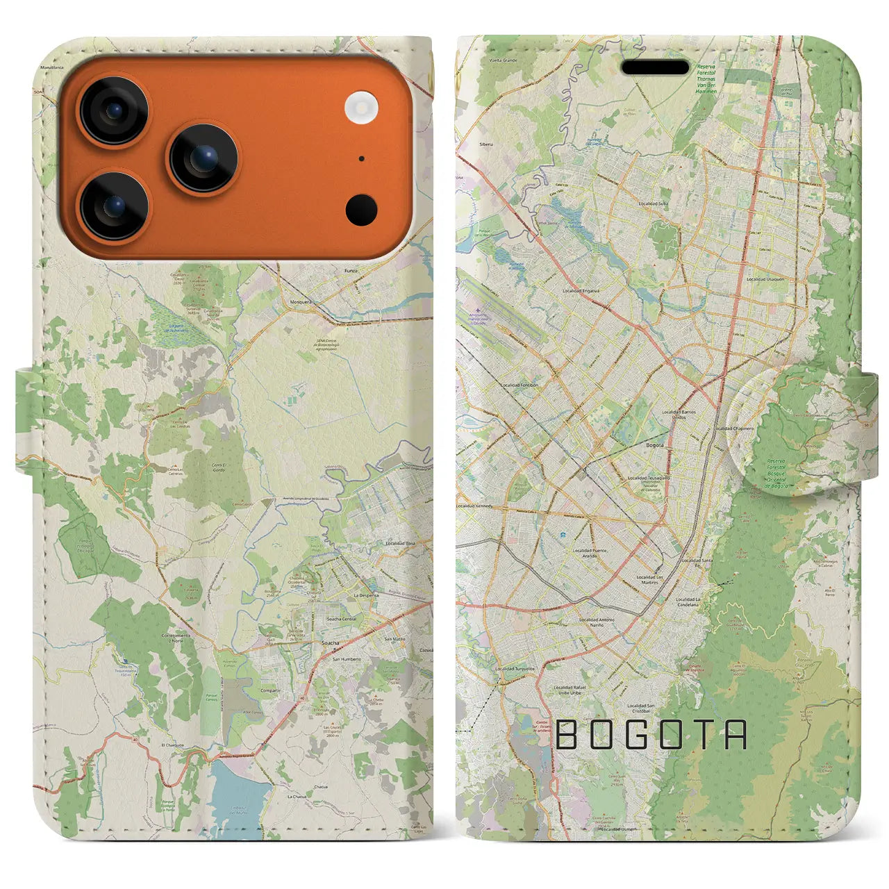 【ボゴタ(コロンビア)】地図柄iPhoneケース(手帳タイプ)