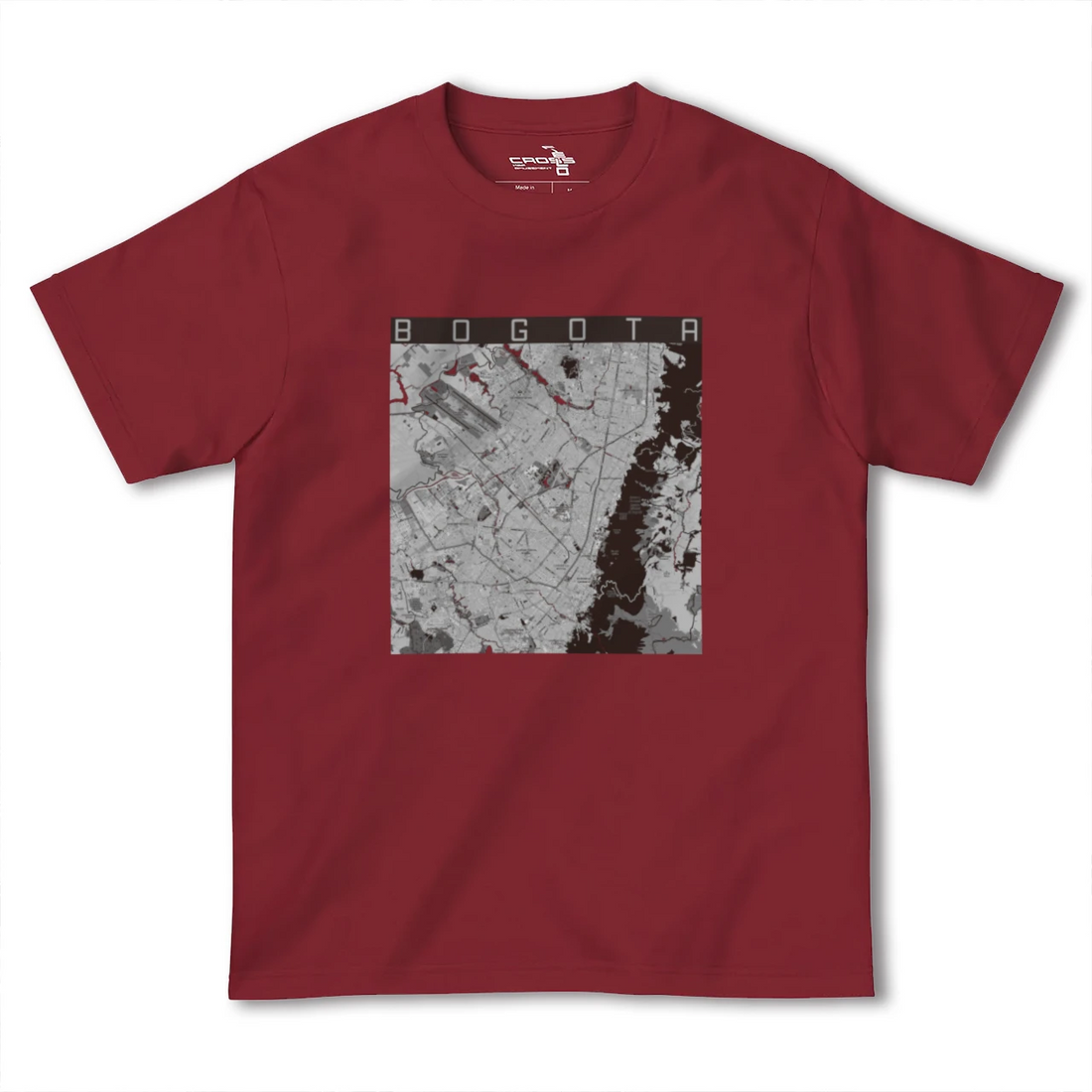 【ボゴタ(コロンビア)】地図柄ヘビーウェイトTシャツ