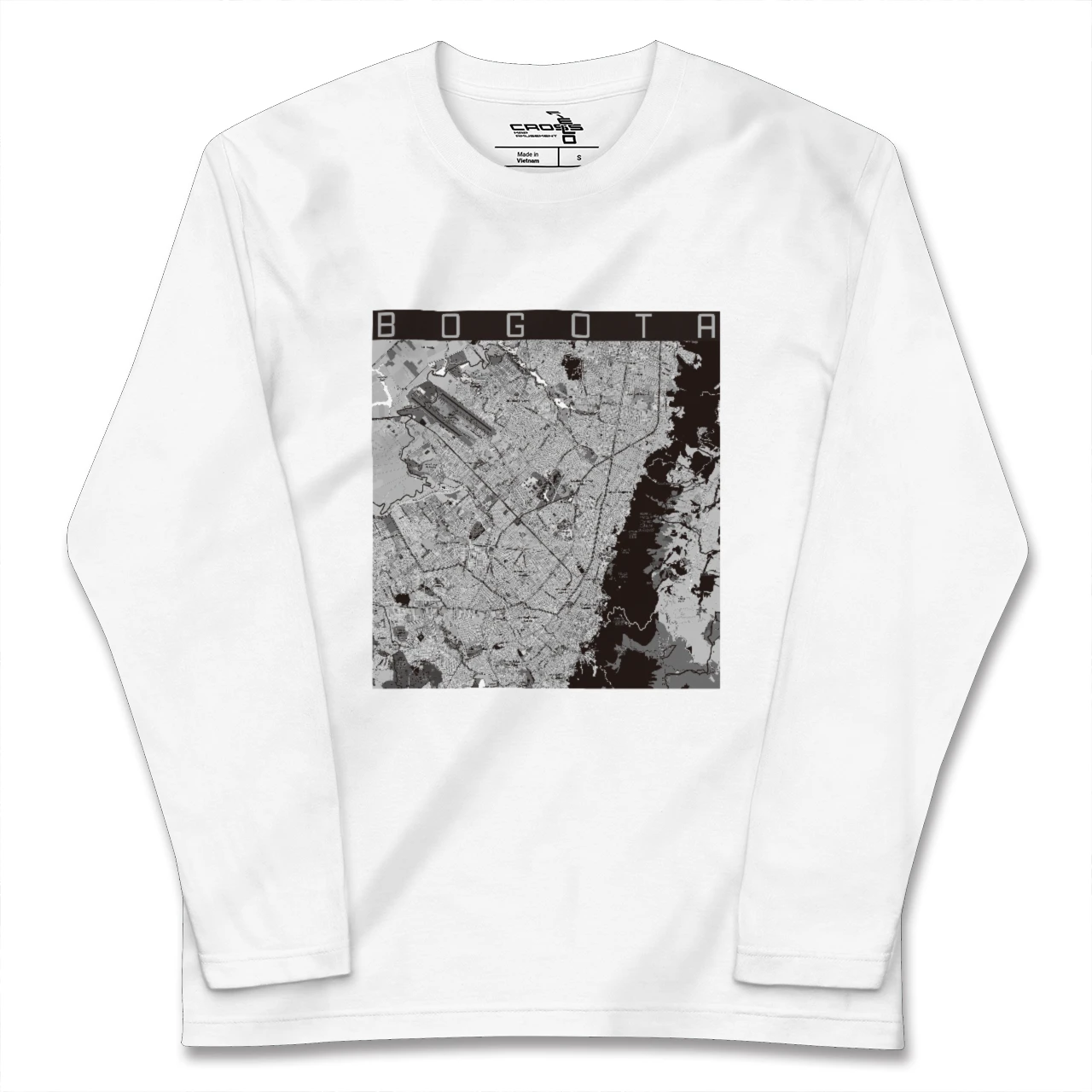 【ボゴタ(コロンビア)】地図柄ロングスリーブTシャツ