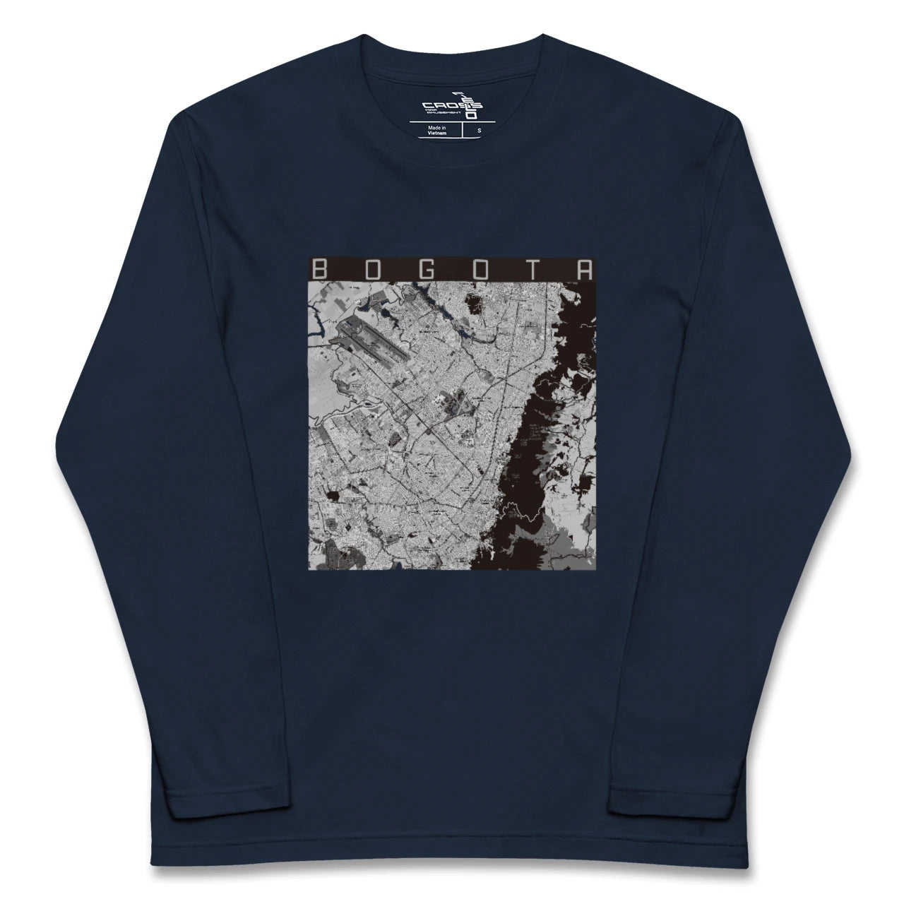 【ボゴタ(コロンビア)】地図柄ロングスリーブTシャツ