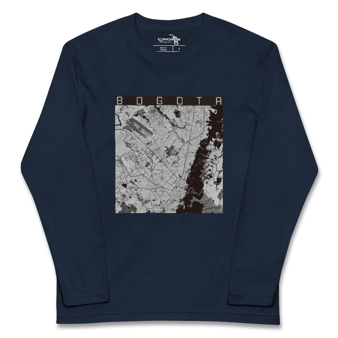 【ボゴタ(コロンビア)】地図柄ロングスリーブTシャツ