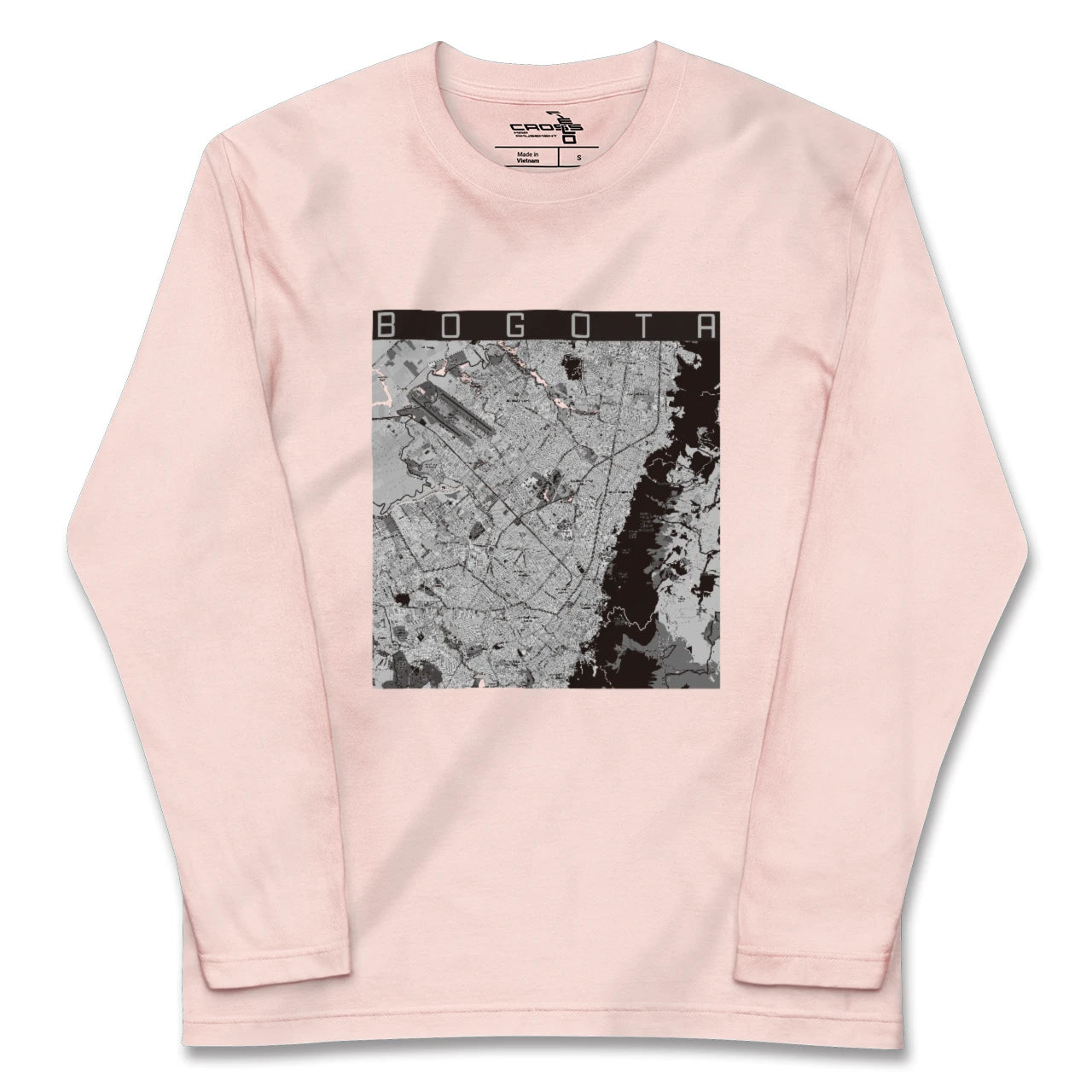 【ボゴタ(コロンビア)】地図柄ロングスリーブTシャツ