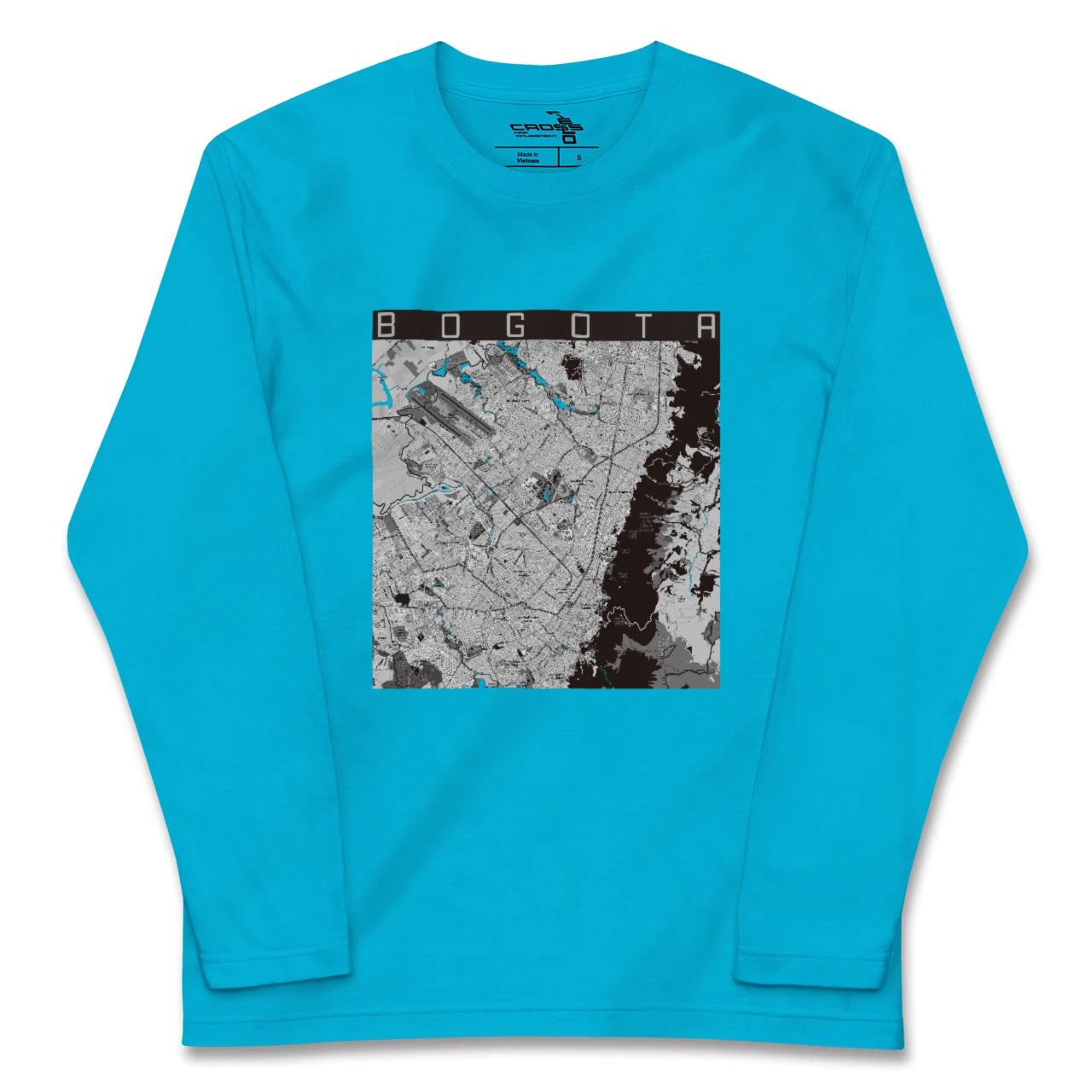 【ボゴタ(コロンビア)】地図柄ロングスリーブTシャツ