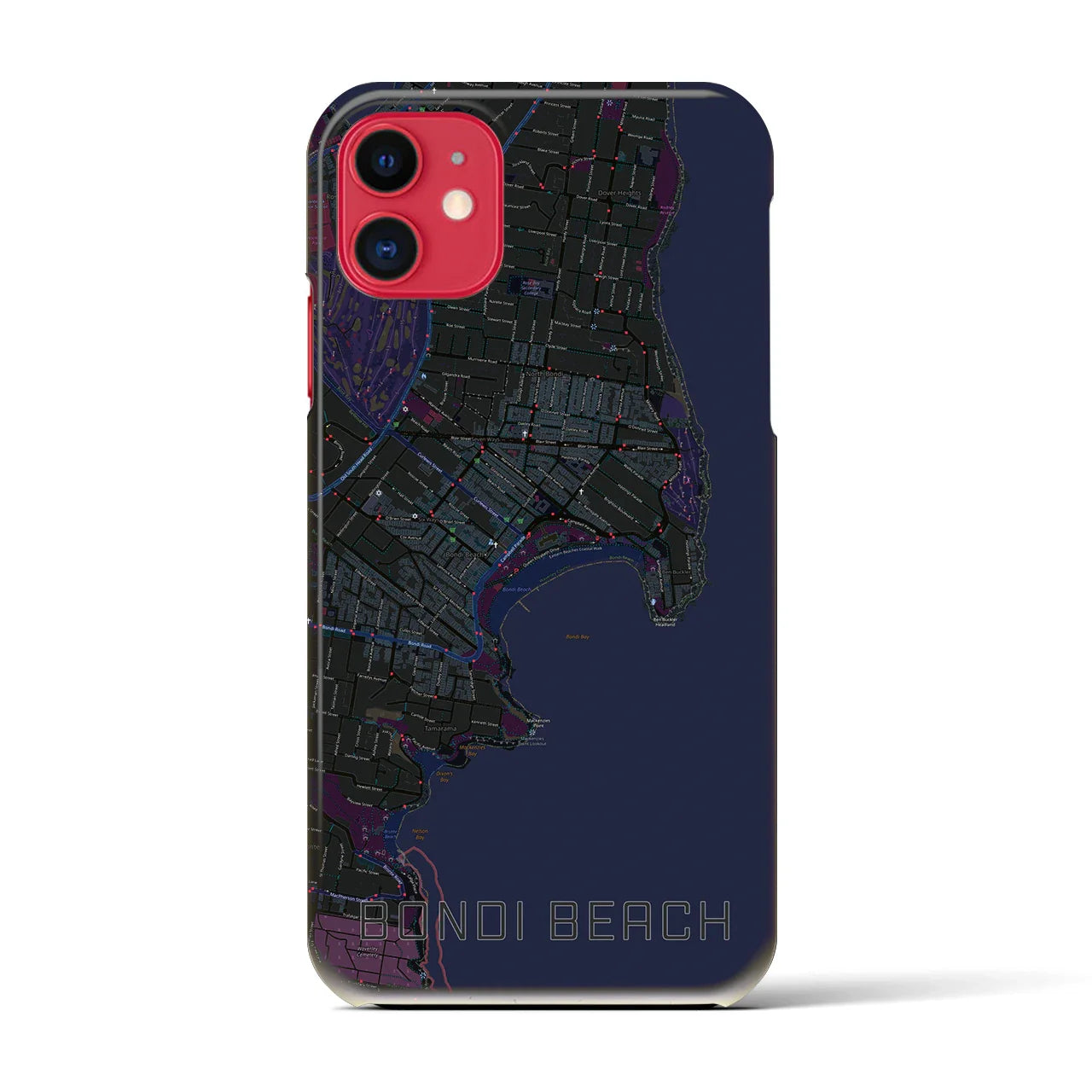 【ボンダイビーチ(オーストラリア)】地図柄iPhoneケース(バックカバータイプ)
