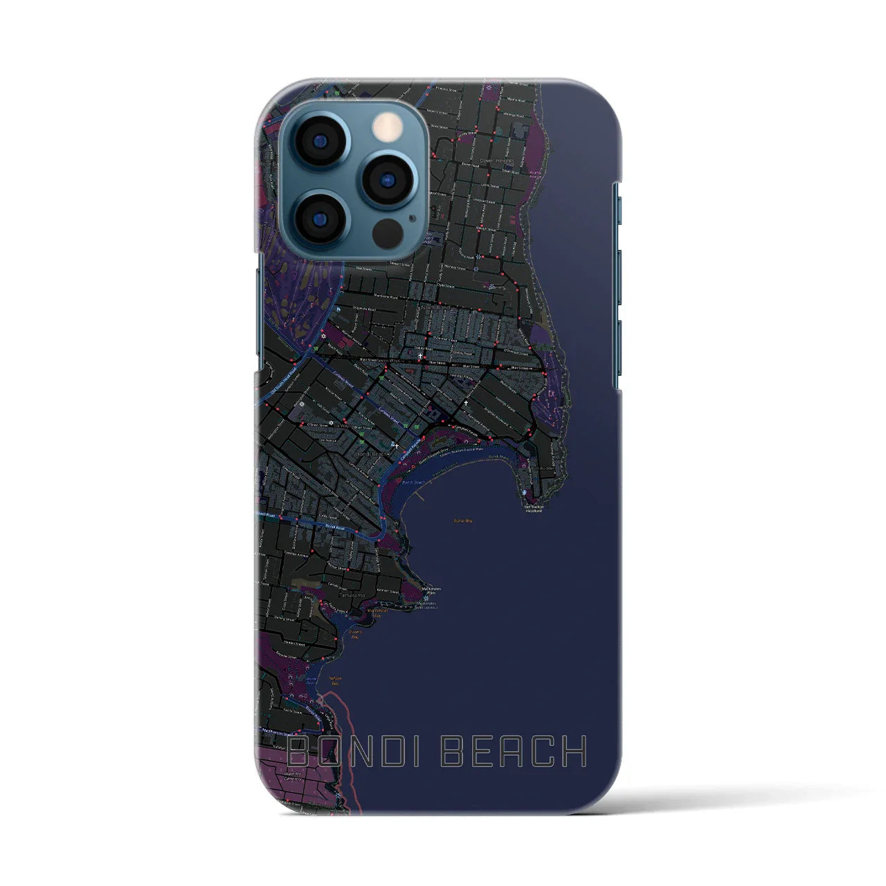 【ボンダイビーチ(オーストラリア)】地図柄iPhoneケース(バックカバータイプ)