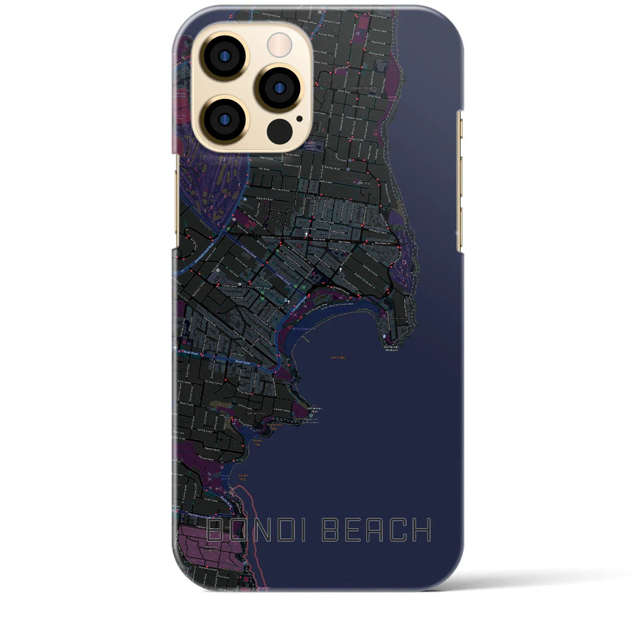 【ボンダイビーチ(オーストラリア)】地図柄iPhoneケース(バックカバータイプ)