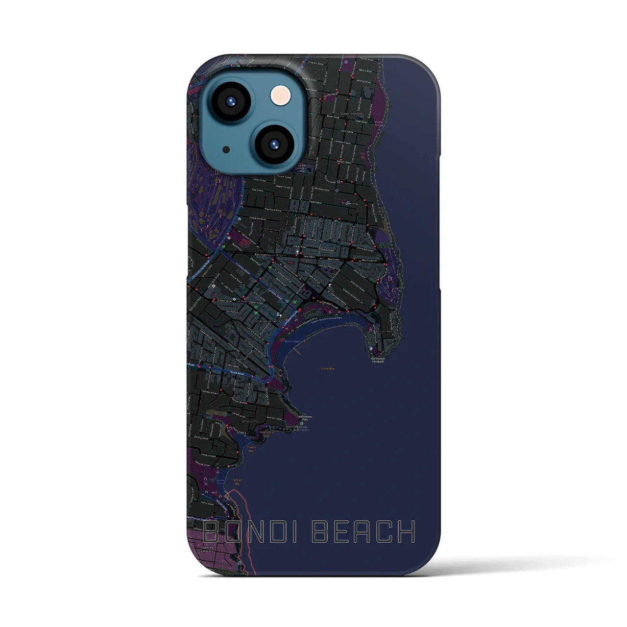 【ボンダイビーチ(オーストラリア)】地図柄iPhoneケース(バックカバータイプ)