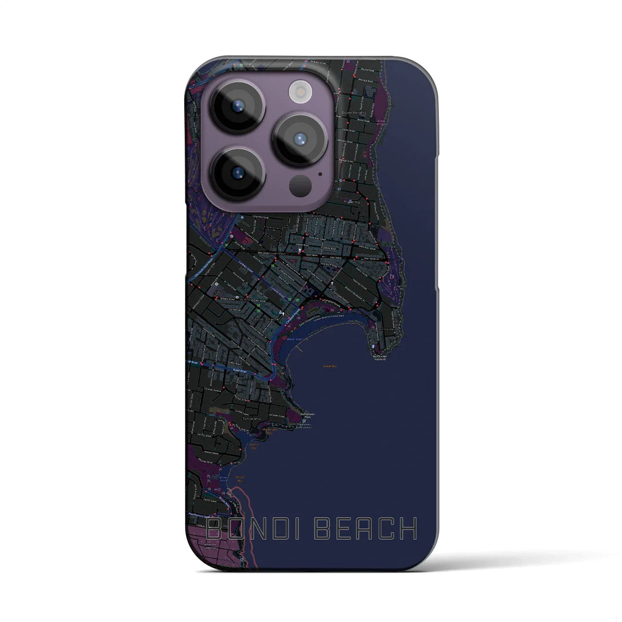 【ボンダイビーチ(オーストラリア)】地図柄iPhoneケース(バックカバータイプ)