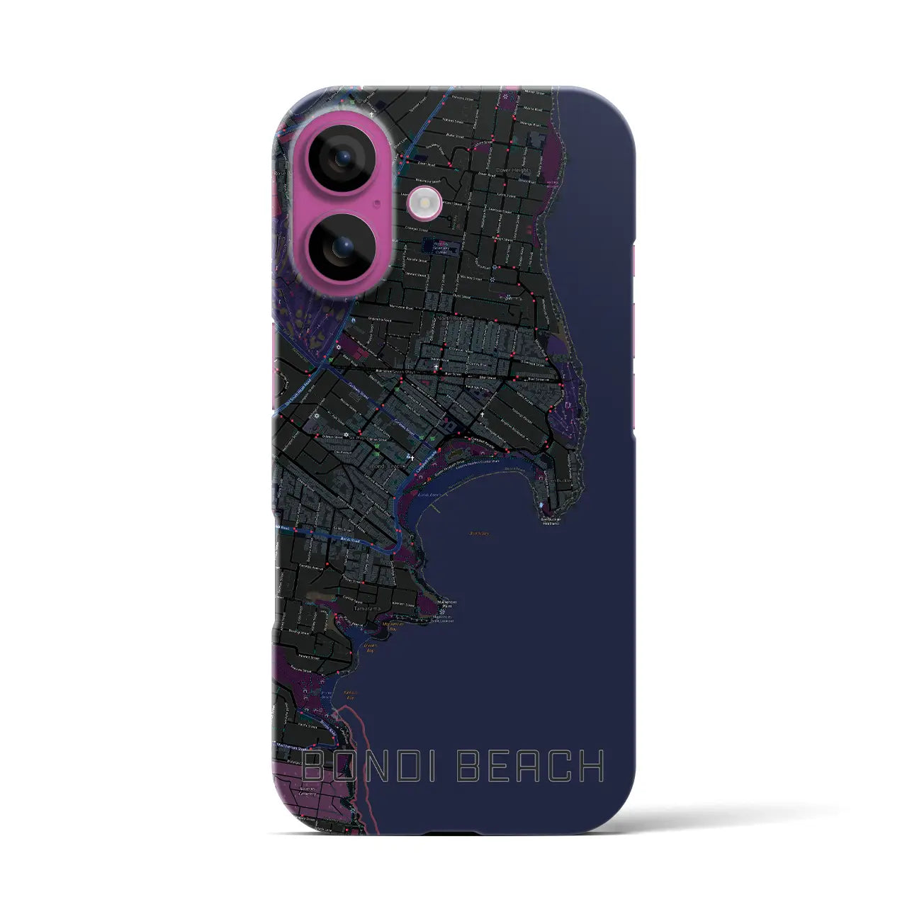 【ボンダイビーチ(オーストラリア)】地図柄iPhoneケース(バックカバータイプ)