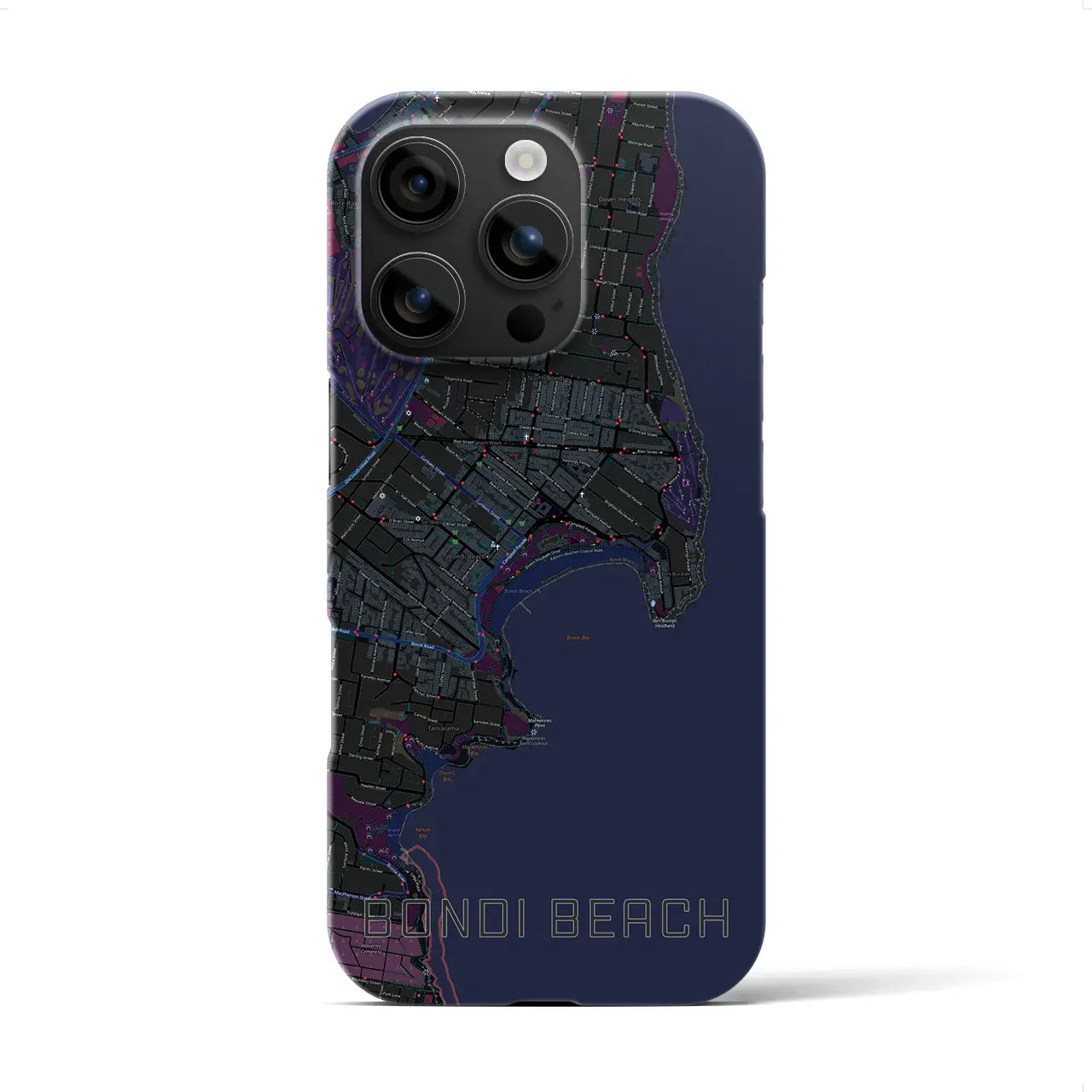 【ボンダイビーチ(オーストラリア)】地図柄iPhoneケース(バックカバータイプ)