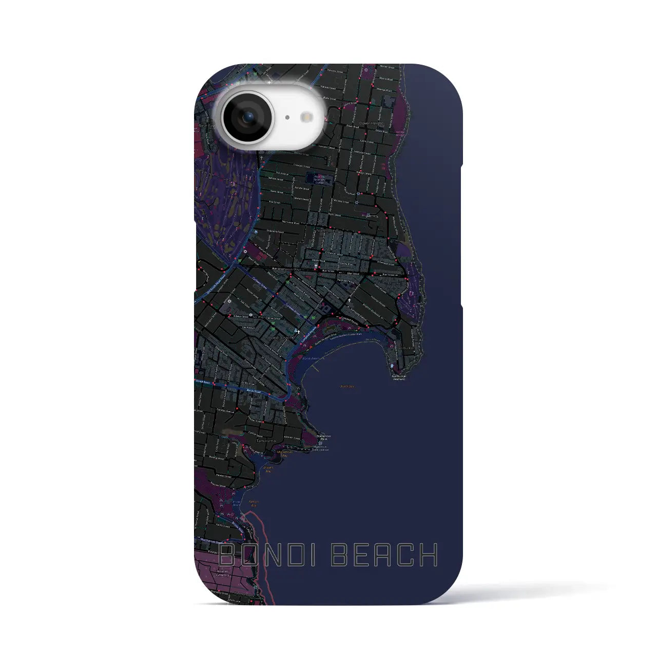 【ボンダイビーチ(オーストラリア)】地図柄iPhoneケース(バックカバータイプ)