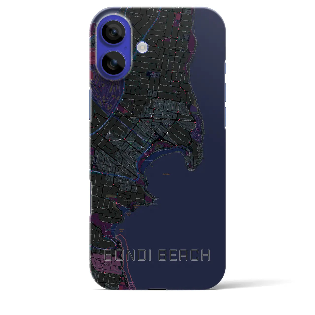 【ボンダイビーチ(オーストラリア)】地図柄iPhoneケース(バックカバータイプ)