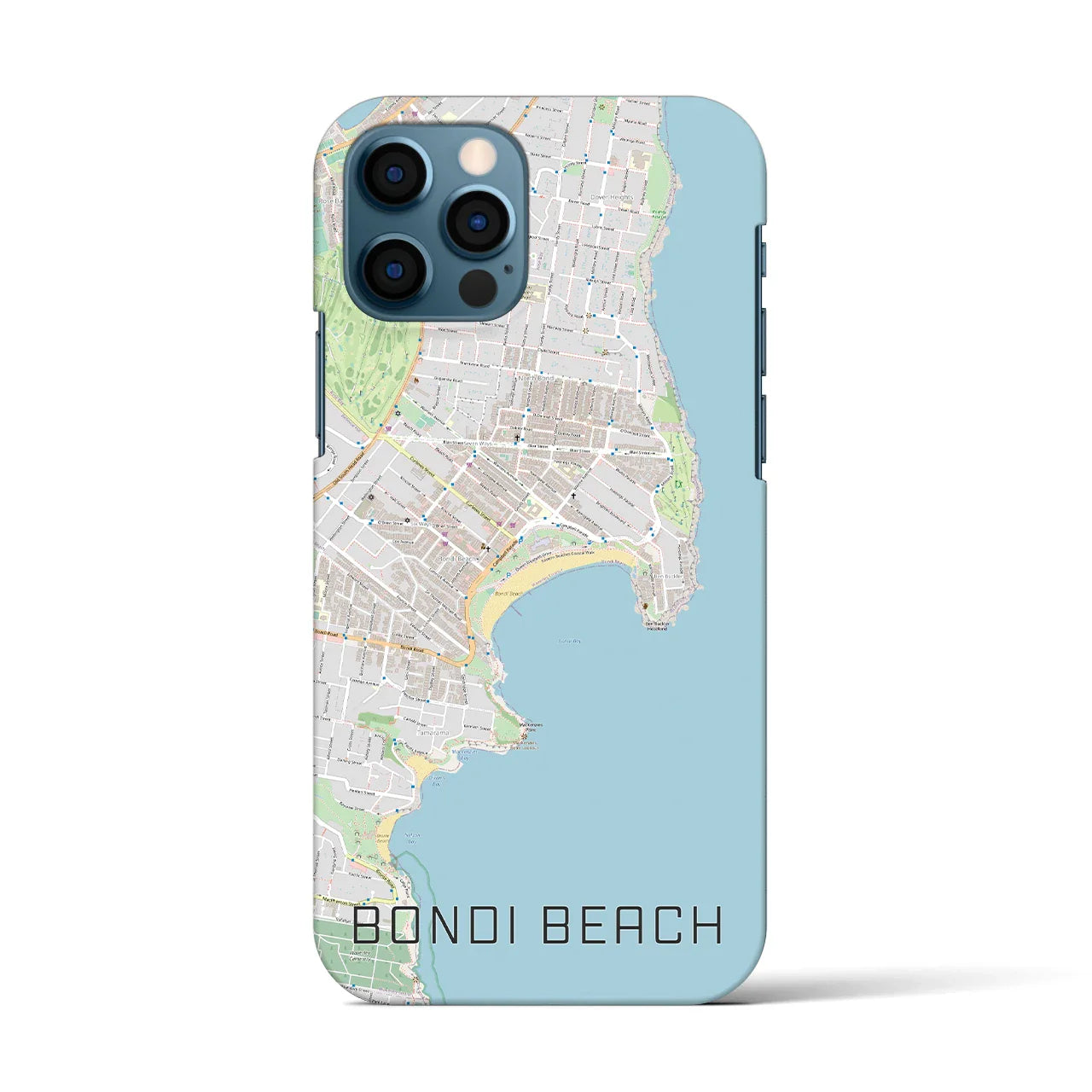 【ボンダイビーチ(オーストラリア)】地図柄iPhoneケース(バックカバータイプ)