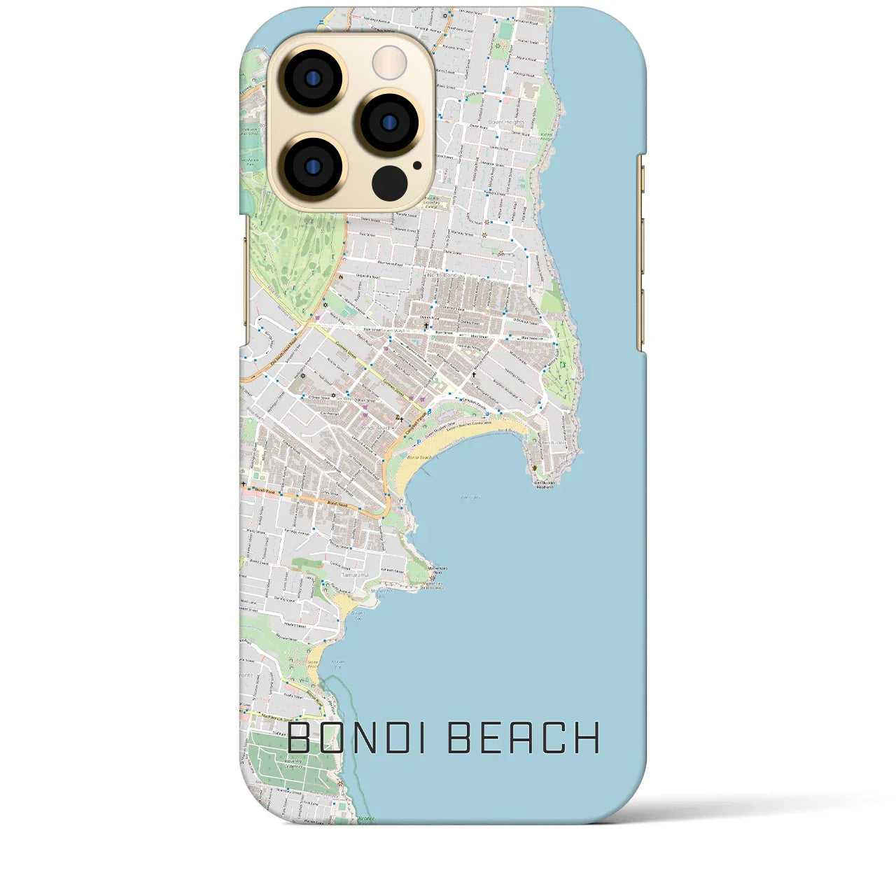 【ボンダイビーチ(オーストラリア)】地図柄iPhoneケース(バックカバータイプ)