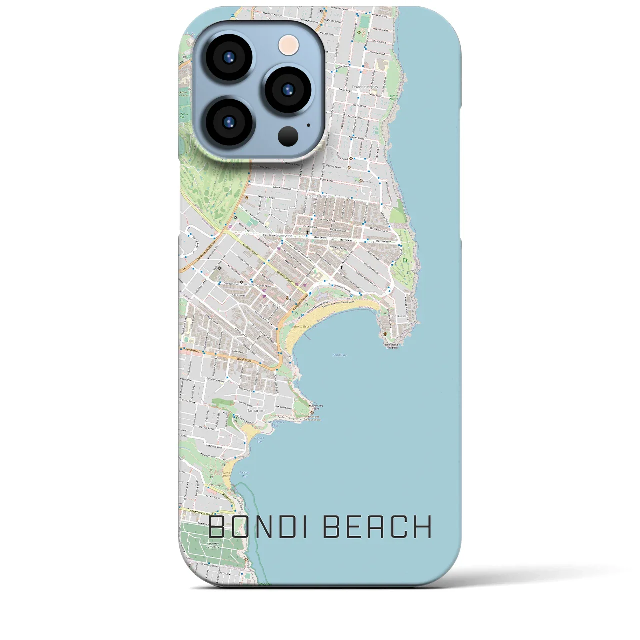 【ボンダイビーチ(オーストラリア)】地図柄iPhoneケース(バックカバータイプ)