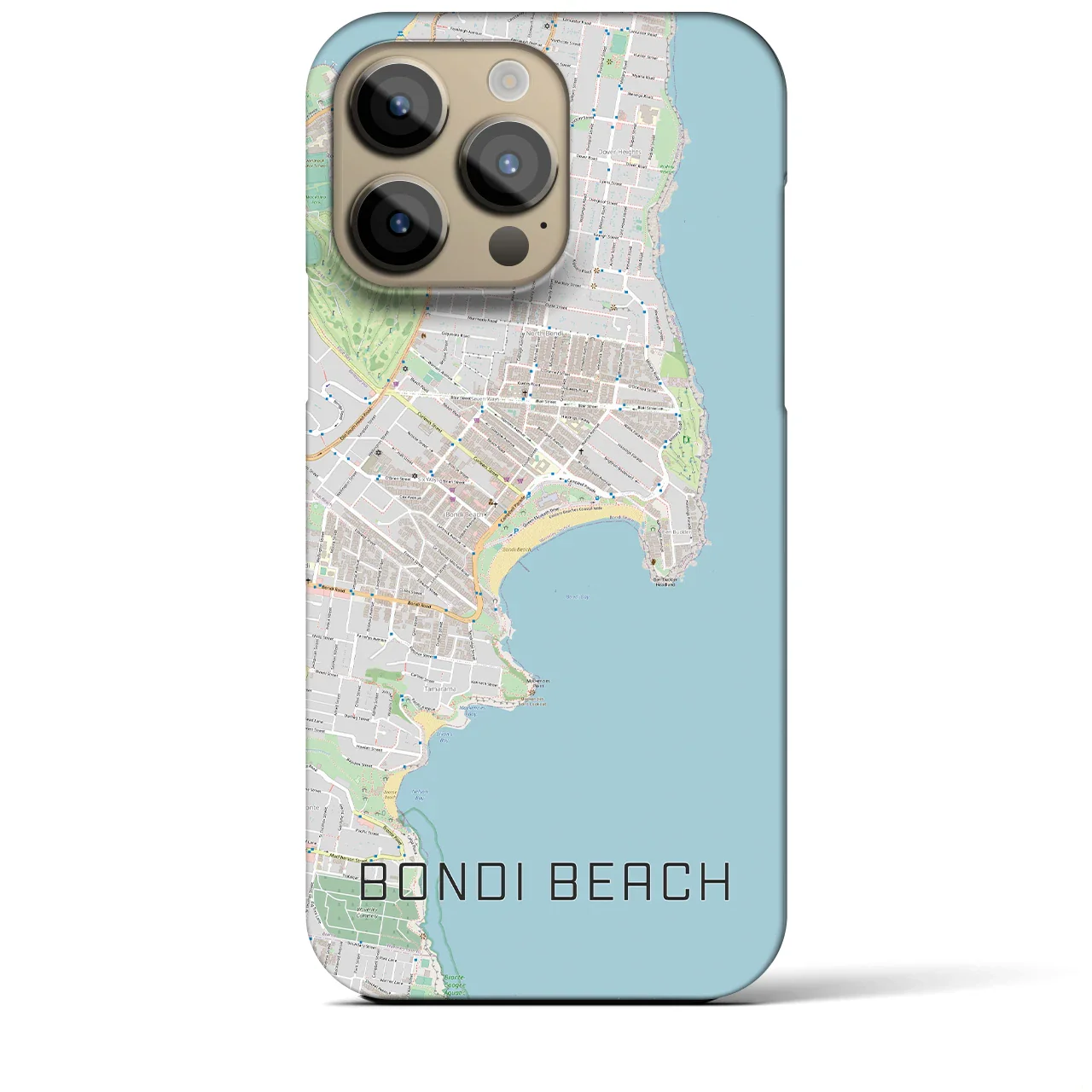 【ボンダイビーチ(オーストラリア)】地図柄iPhoneケース(バックカバータイプ)