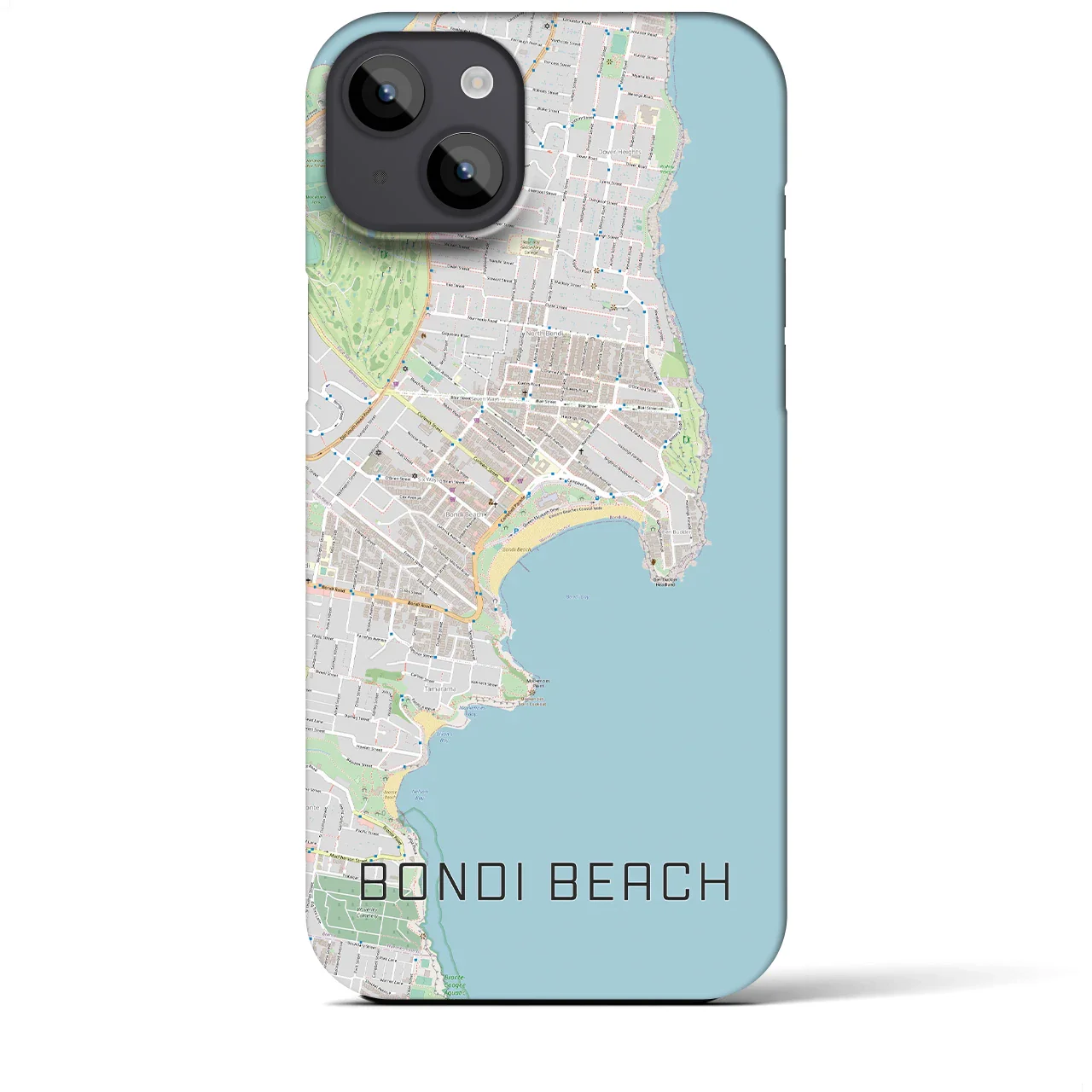 【ボンダイビーチ(オーストラリア)】地図柄iPhoneケース(バックカバータイプ)