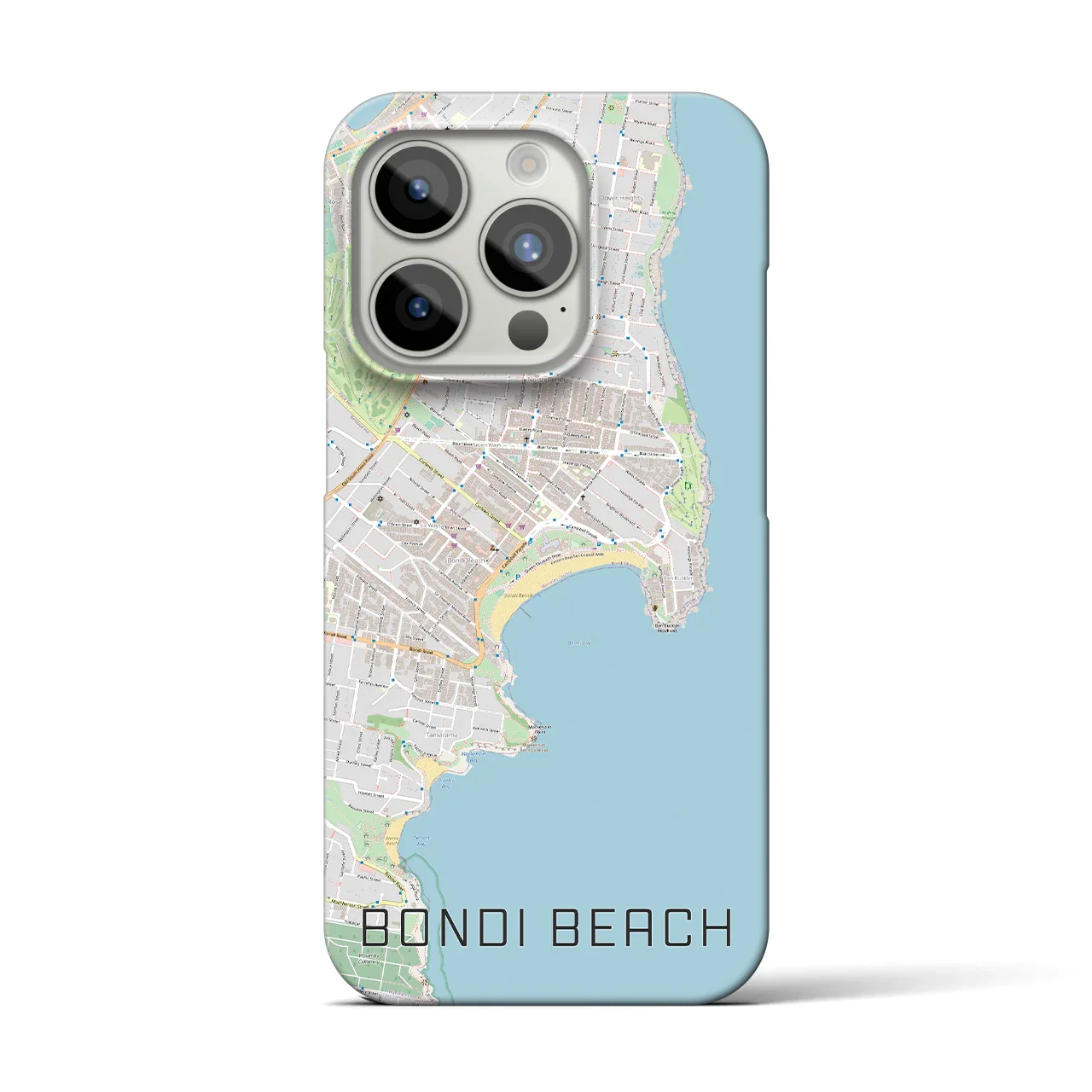 【ボンダイビーチ(オーストラリア)】地図柄iPhoneケース(バックカバータイプ)