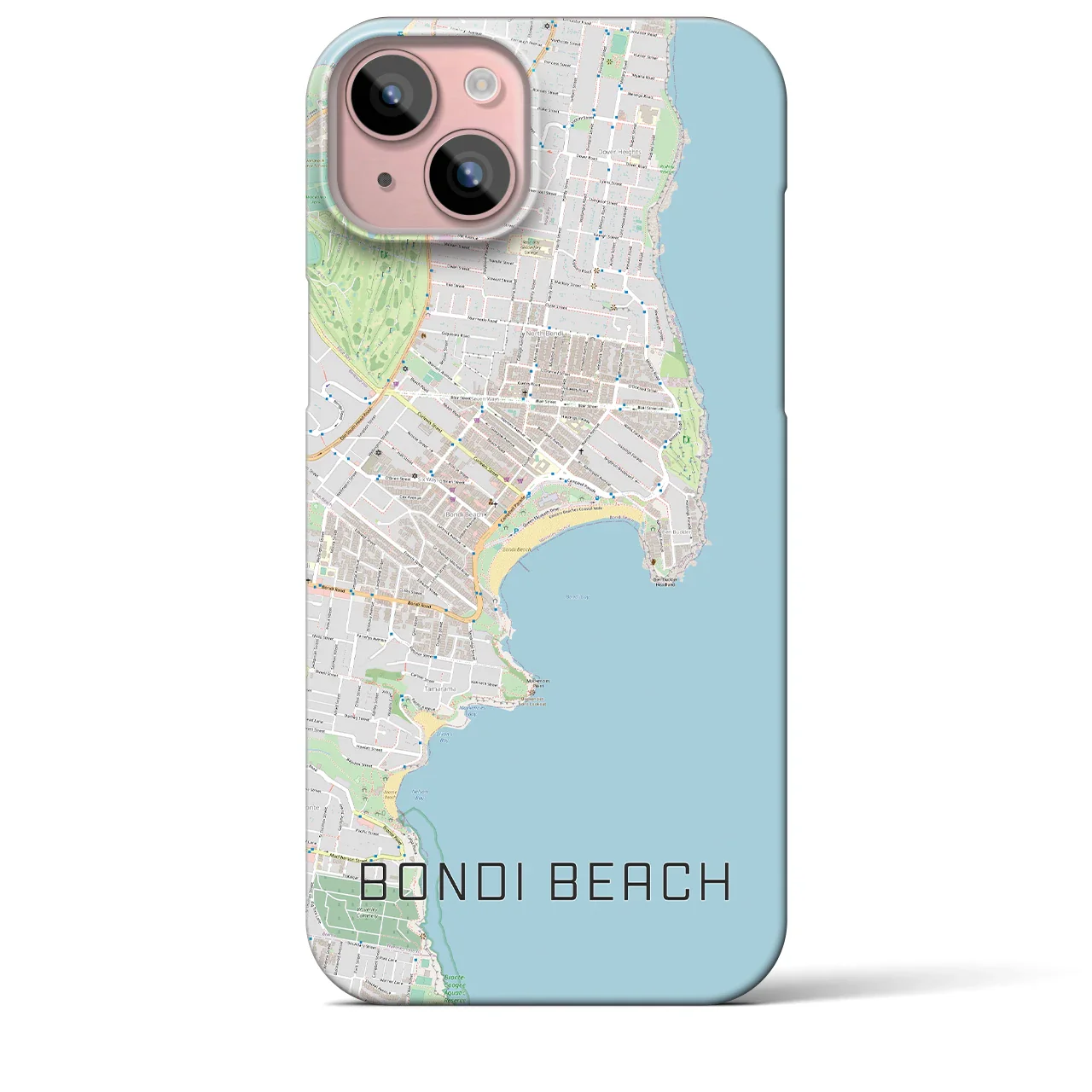 【ボンダイビーチ(オーストラリア)】地図柄iPhoneケース(バックカバータイプ)