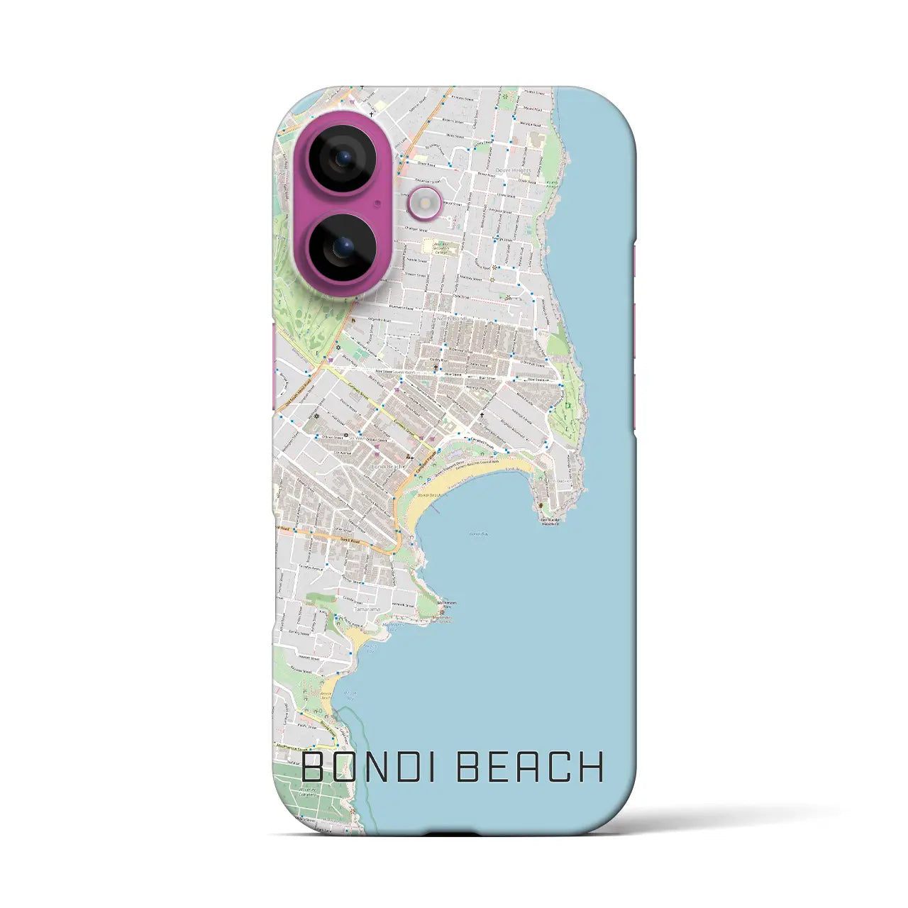 【ボンダイビーチ(オーストラリア)】地図柄iPhoneケース(バックカバータイプ)