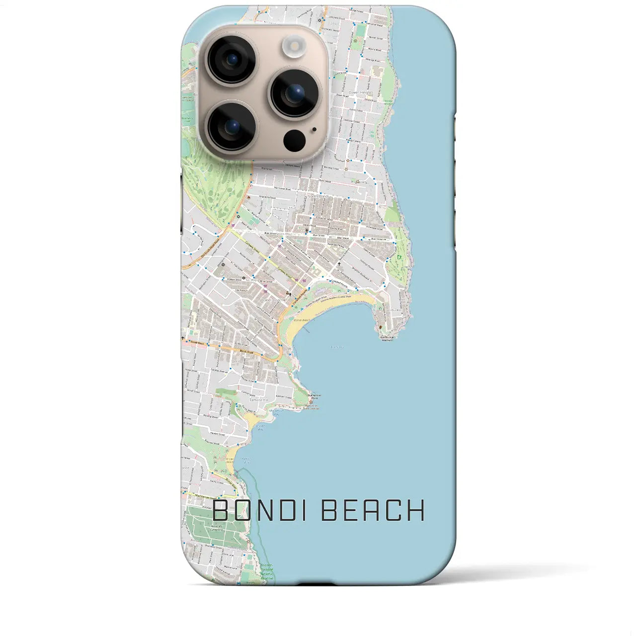 【ボンダイビーチ(オーストラリア)】地図柄iPhoneケース(バックカバータイプ)