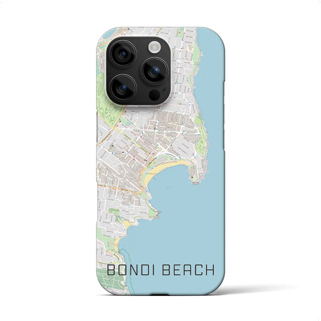 【ボンダイビーチ(オーストラリア)】地図柄iPhoneケース(バックカバータイプ)