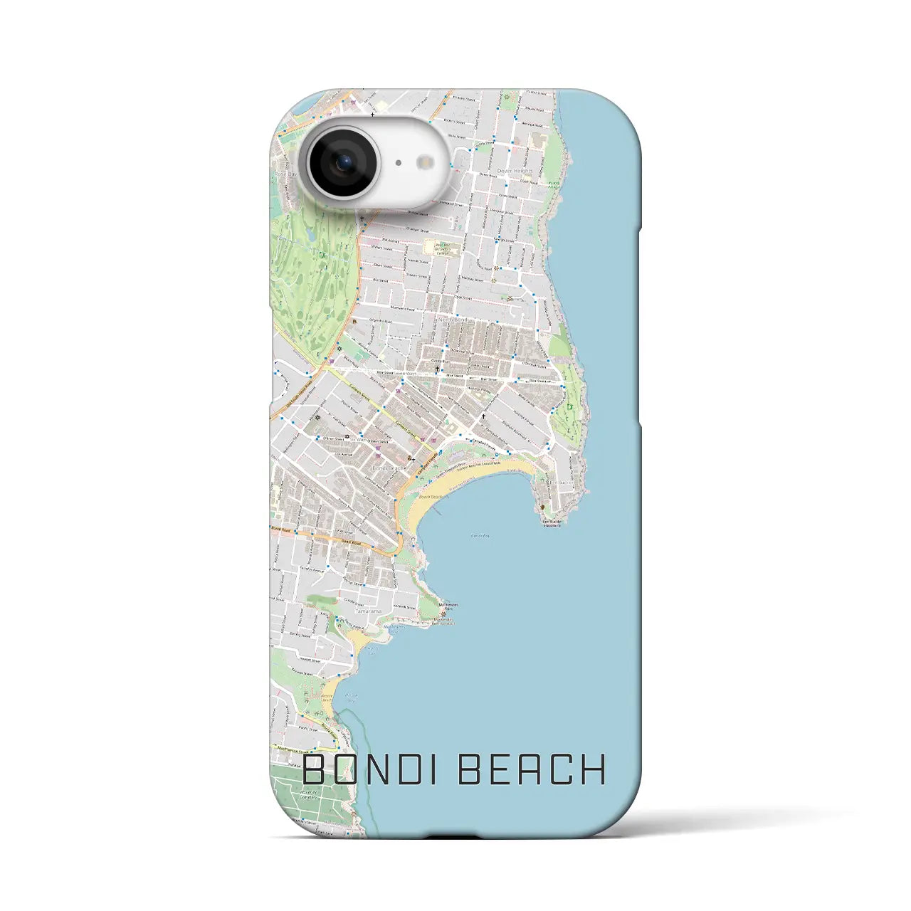 【ボンダイビーチ(オーストラリア)】地図柄iPhoneケース(バックカバータイプ)