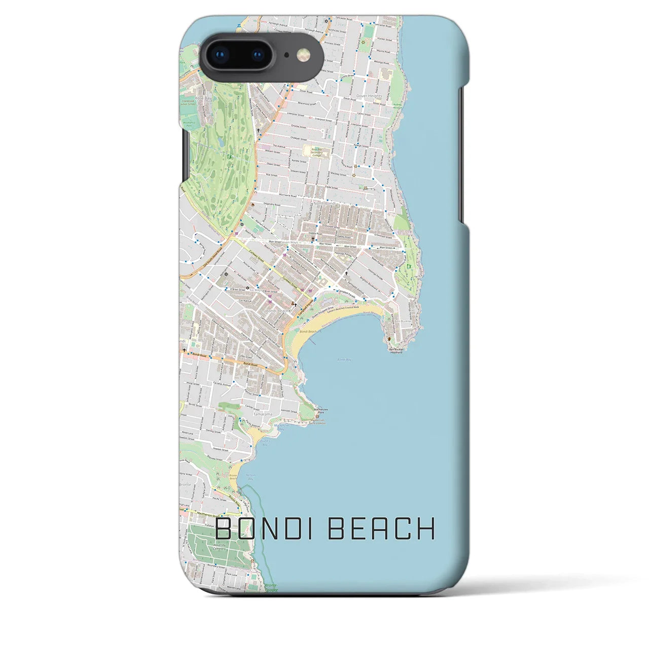【ボンダイビーチ(オーストラリア)】地図柄iPhoneケース(バックカバータイプ)