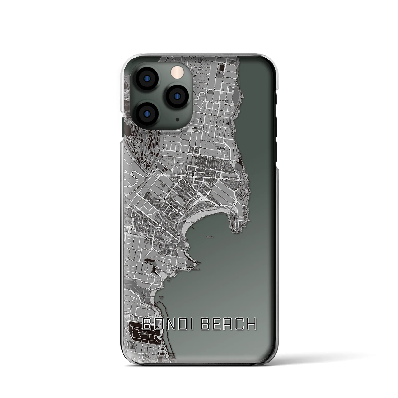 【ボンダイビーチ(オーストラリア)】地図柄iPhoneケース(クリアタイプ)