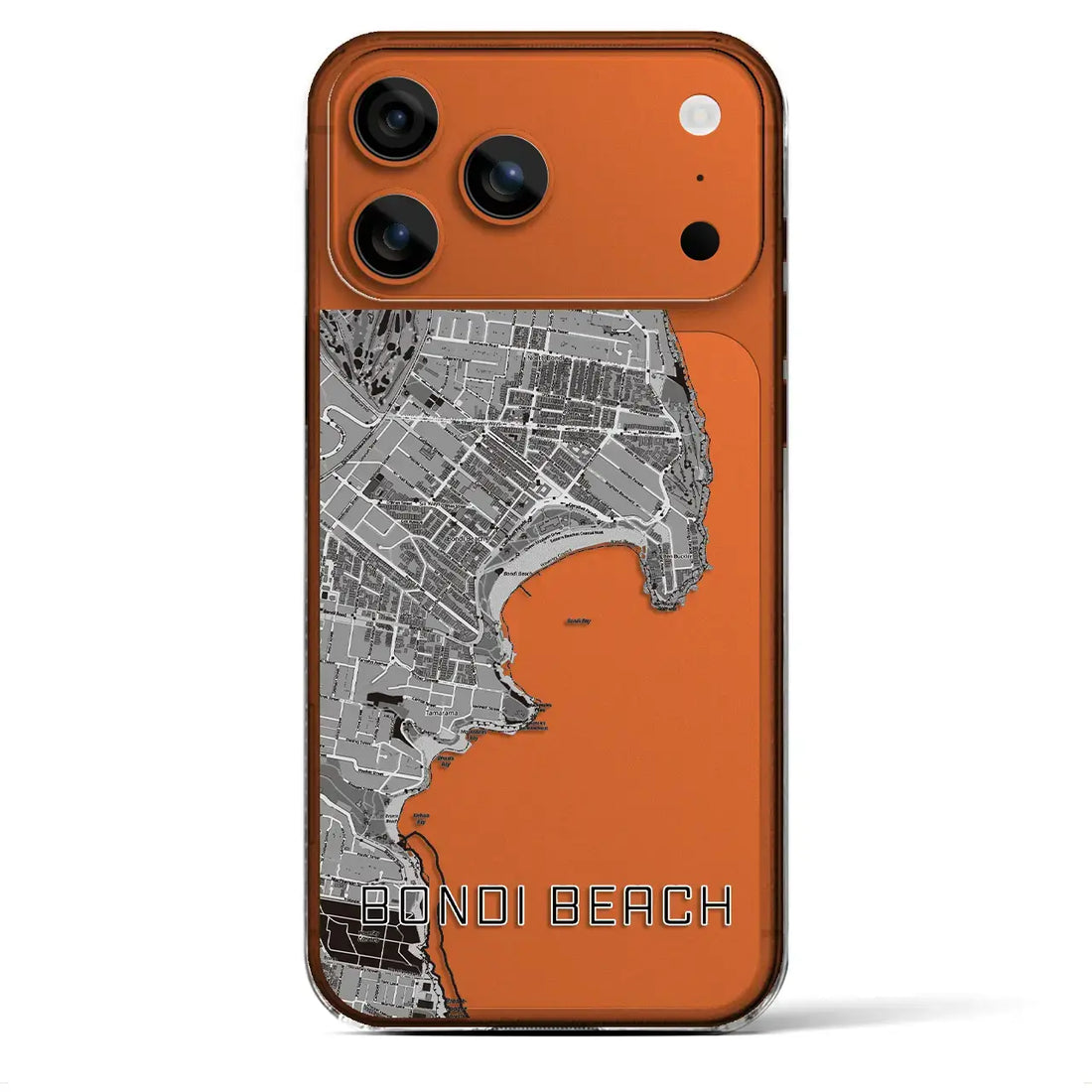 【ボンダイビーチ(オーストラリア)】地図柄iPhoneケース(クリアタイプ)