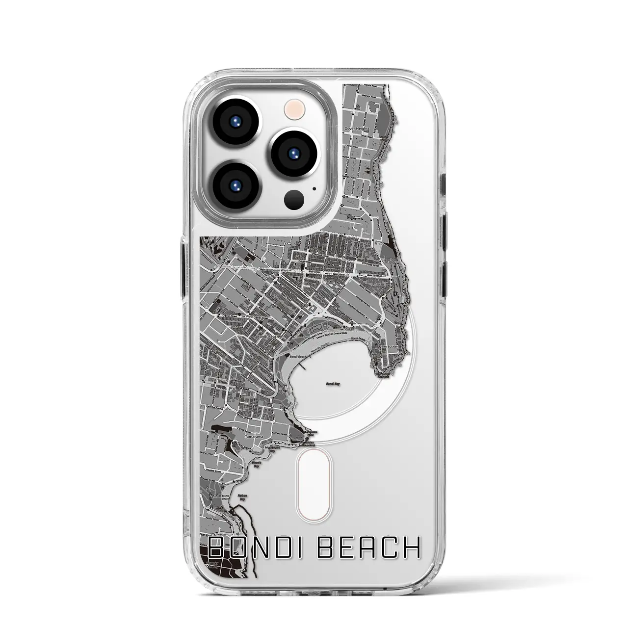 【ボンダイビーチ(オーストラリア)】地図柄iPhoneケース(MagSafeタイプ)