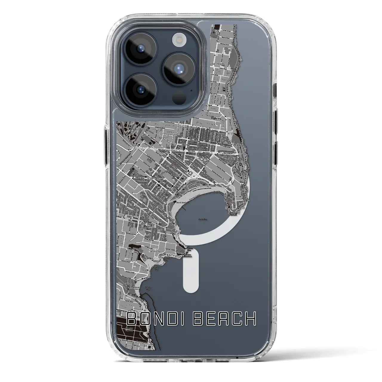 【ボンダイビーチ(オーストラリア)】地図柄iPhoneケース(MagSafeタイプ)