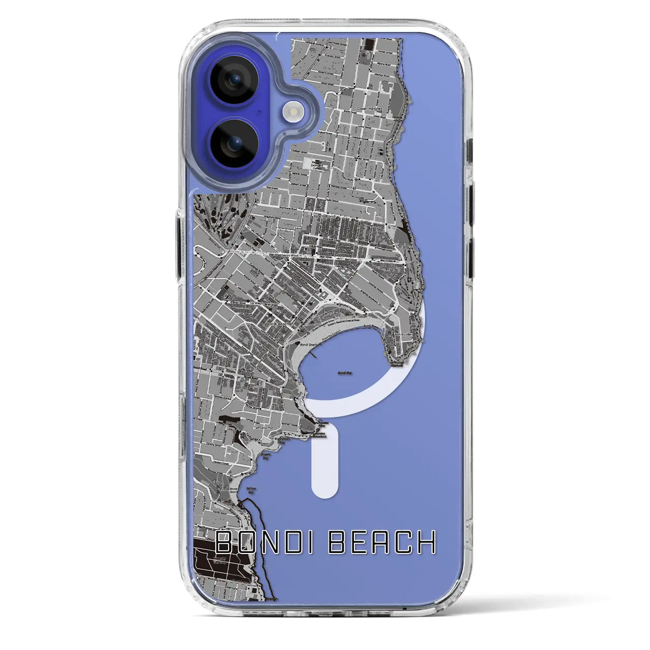【ボンダイビーチ(オーストラリア)】地図柄iPhoneケース(MagSafeタイプ)