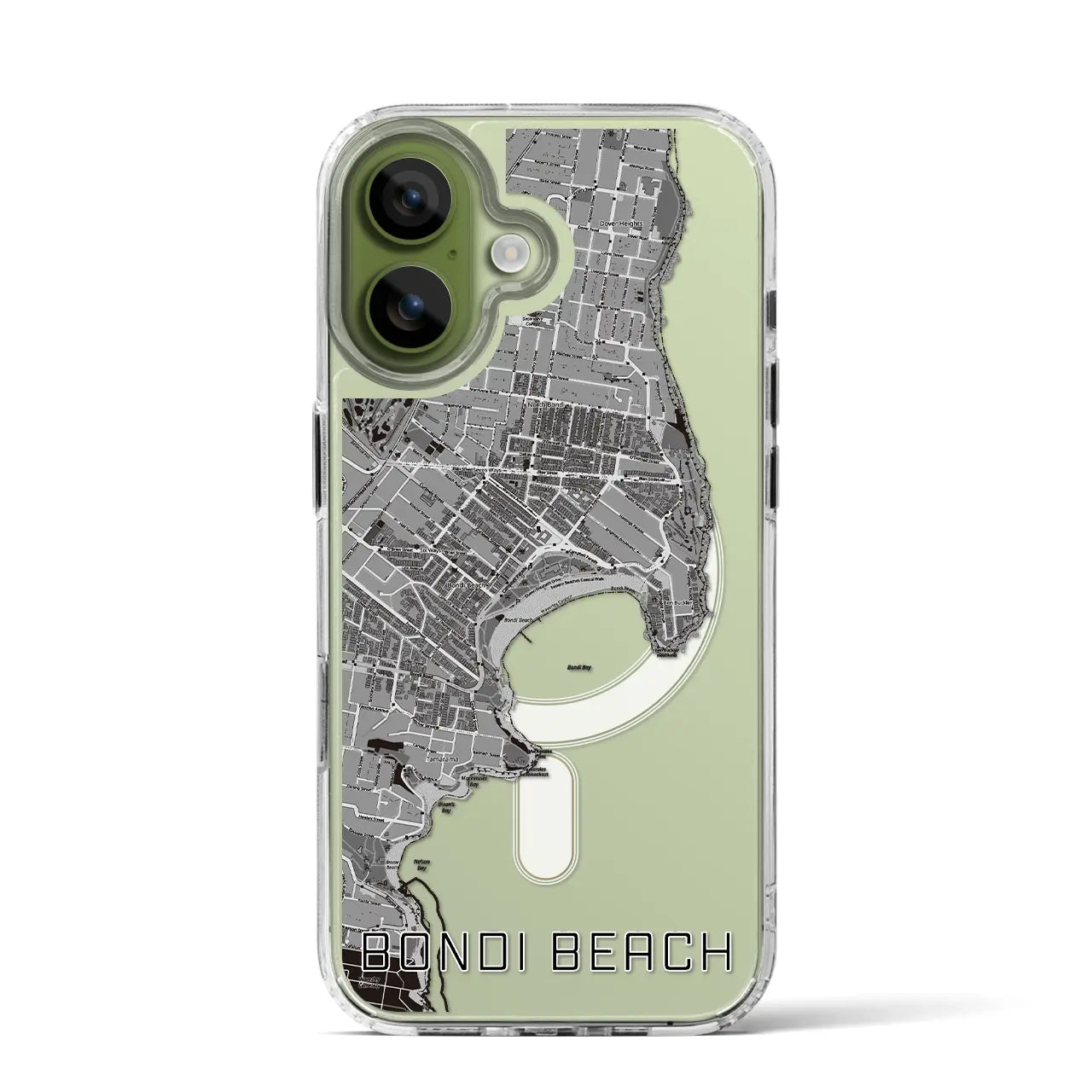 【ボンダイビーチ(オーストラリア)】地図柄iPhoneケース(MagSafeタイプ)