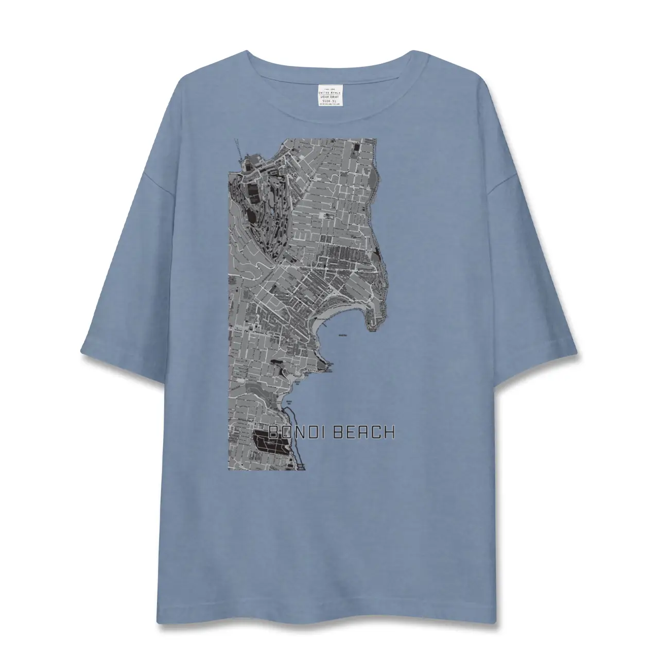 【ボンダイビーチ(オーストラリア)】地図柄ビッグシルエットTシャツ