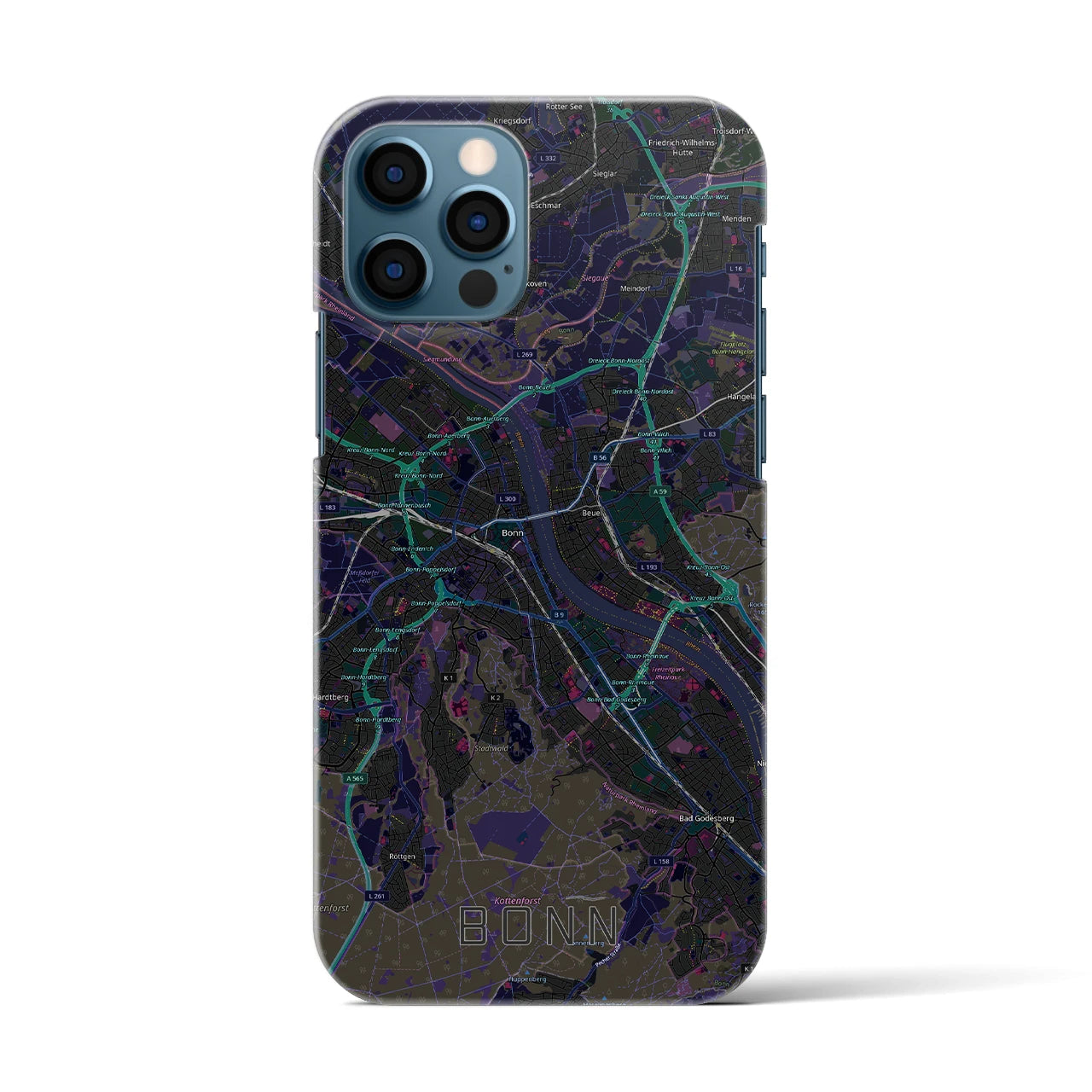 【ボン(ドイツ)】地図柄iPhoneケース(バックカバータイプ)