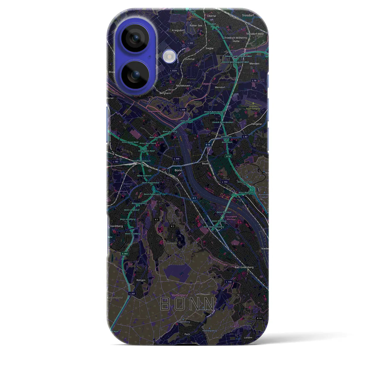 【ボン(ドイツ)】地図柄iPhoneケース(バックカバータイプ)