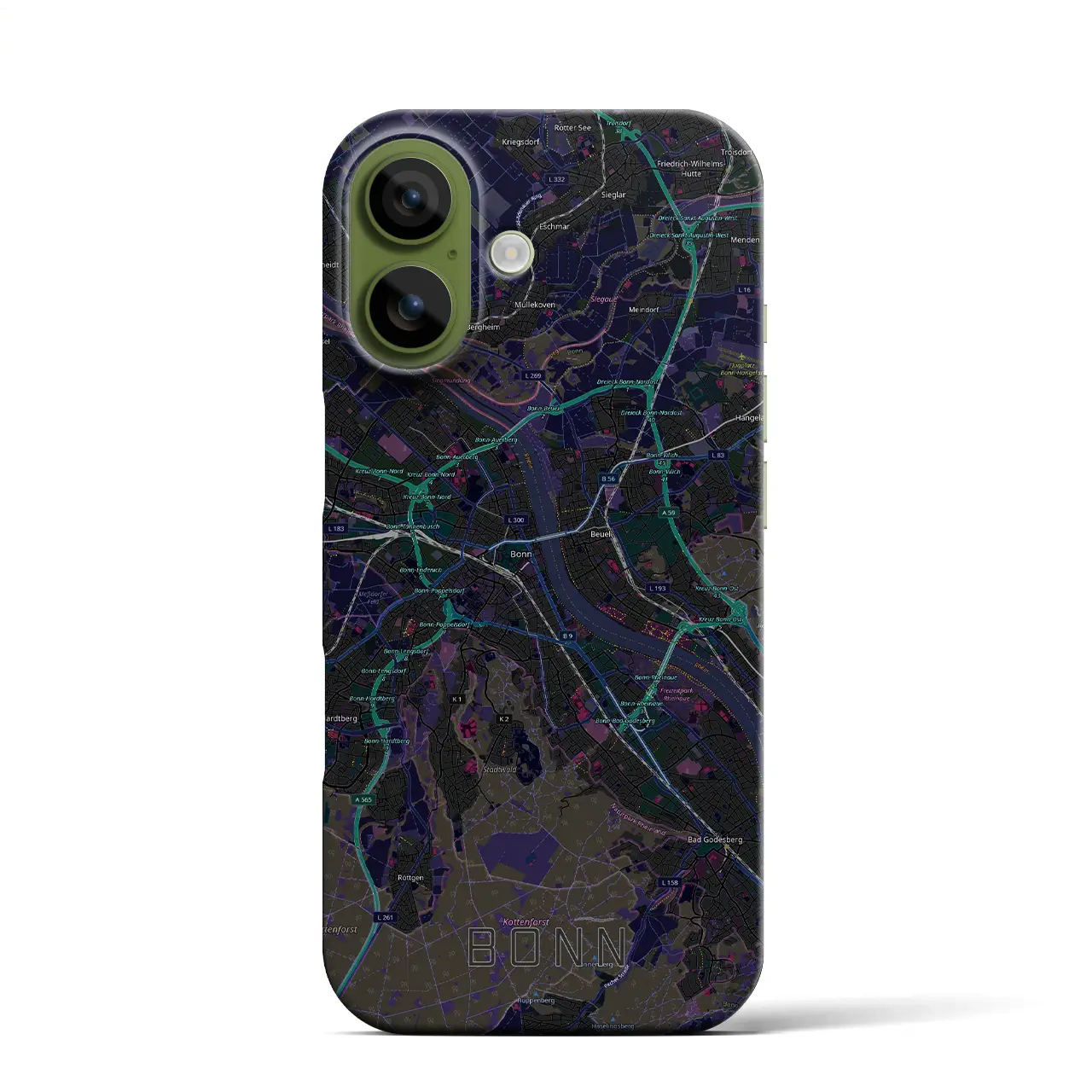 【ボン(ドイツ)】地図柄iPhoneケース(バックカバータイプ)