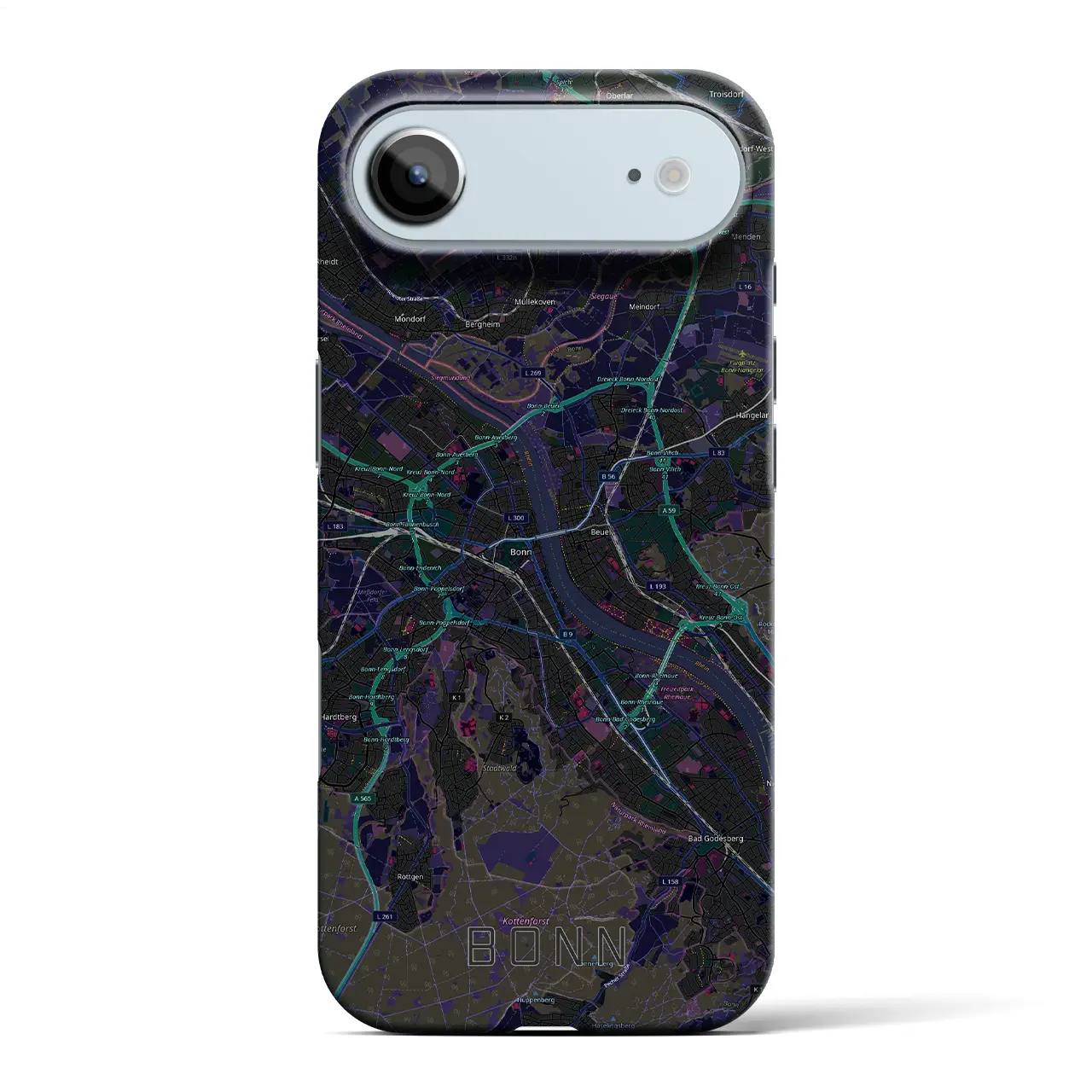 【ボン(ドイツ)】地図柄iPhoneケース(バックカバータイプ)