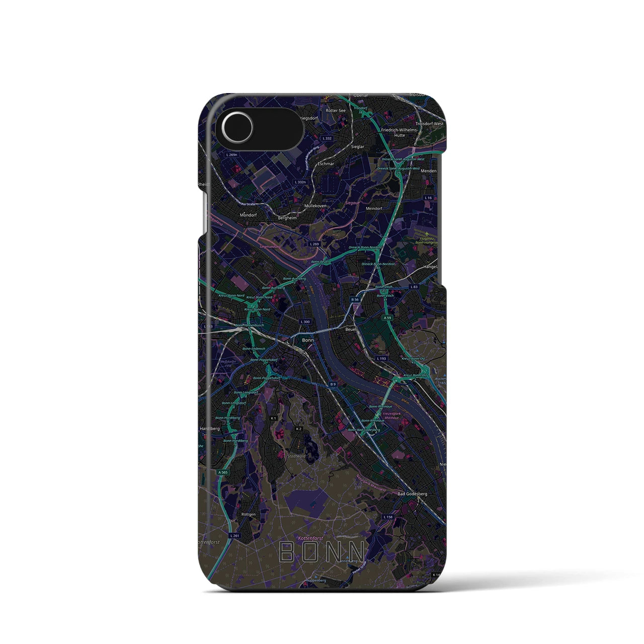 【ボン(ドイツ)】地図柄iPhoneケース(バックカバータイプ)