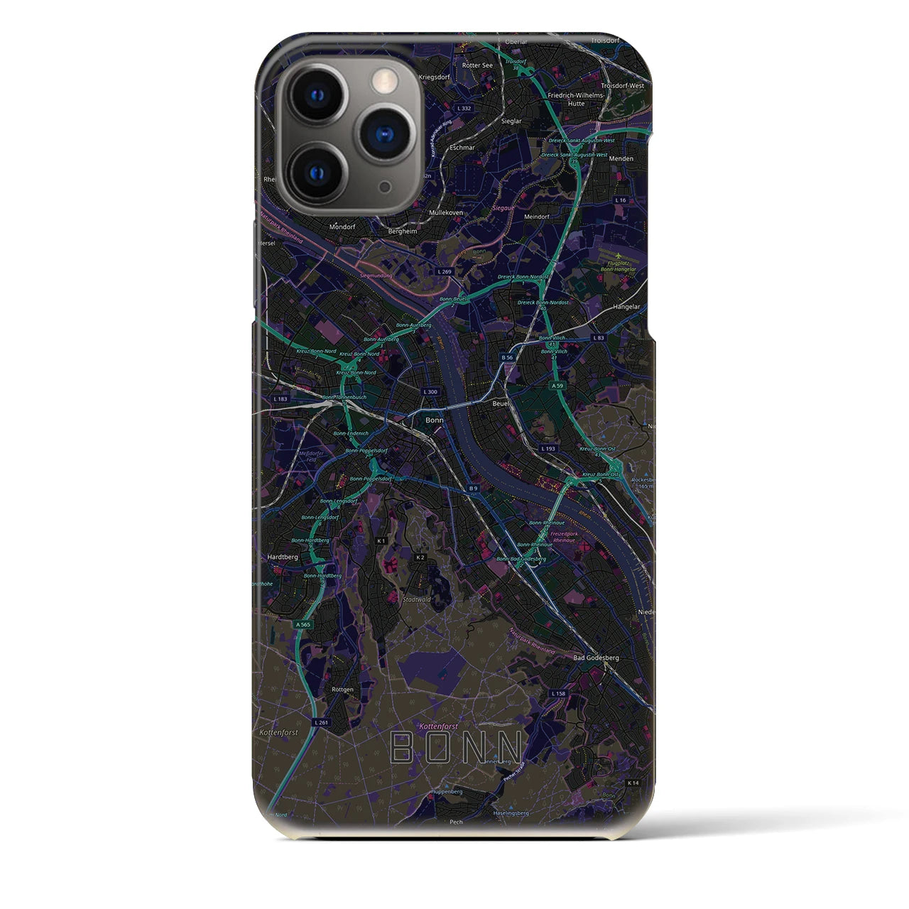 【ボン(ドイツ)】地図柄iPhoneケース(バックカバータイプ)