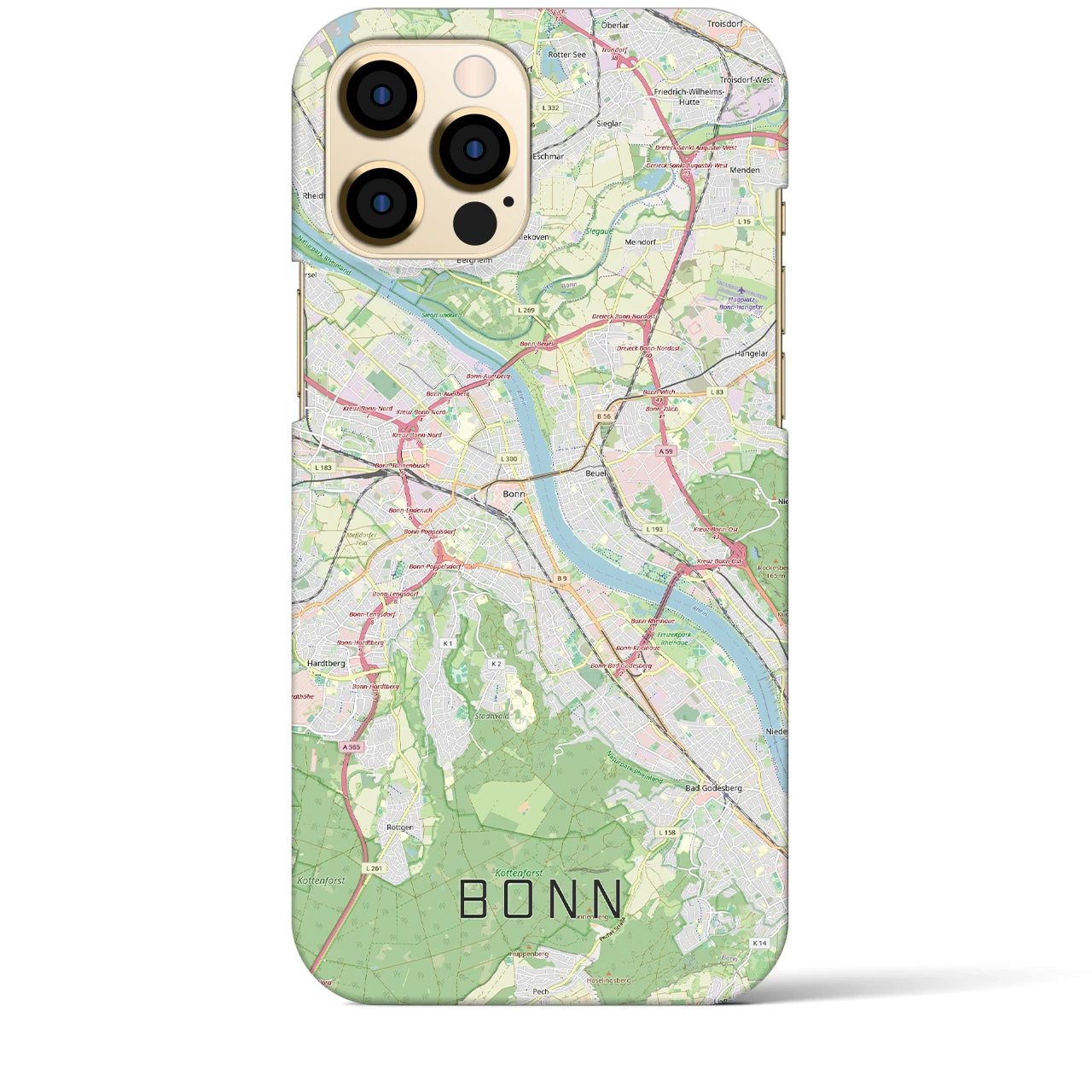 【ボン(ドイツ)】地図柄iPhoneケース(バックカバータイプ)