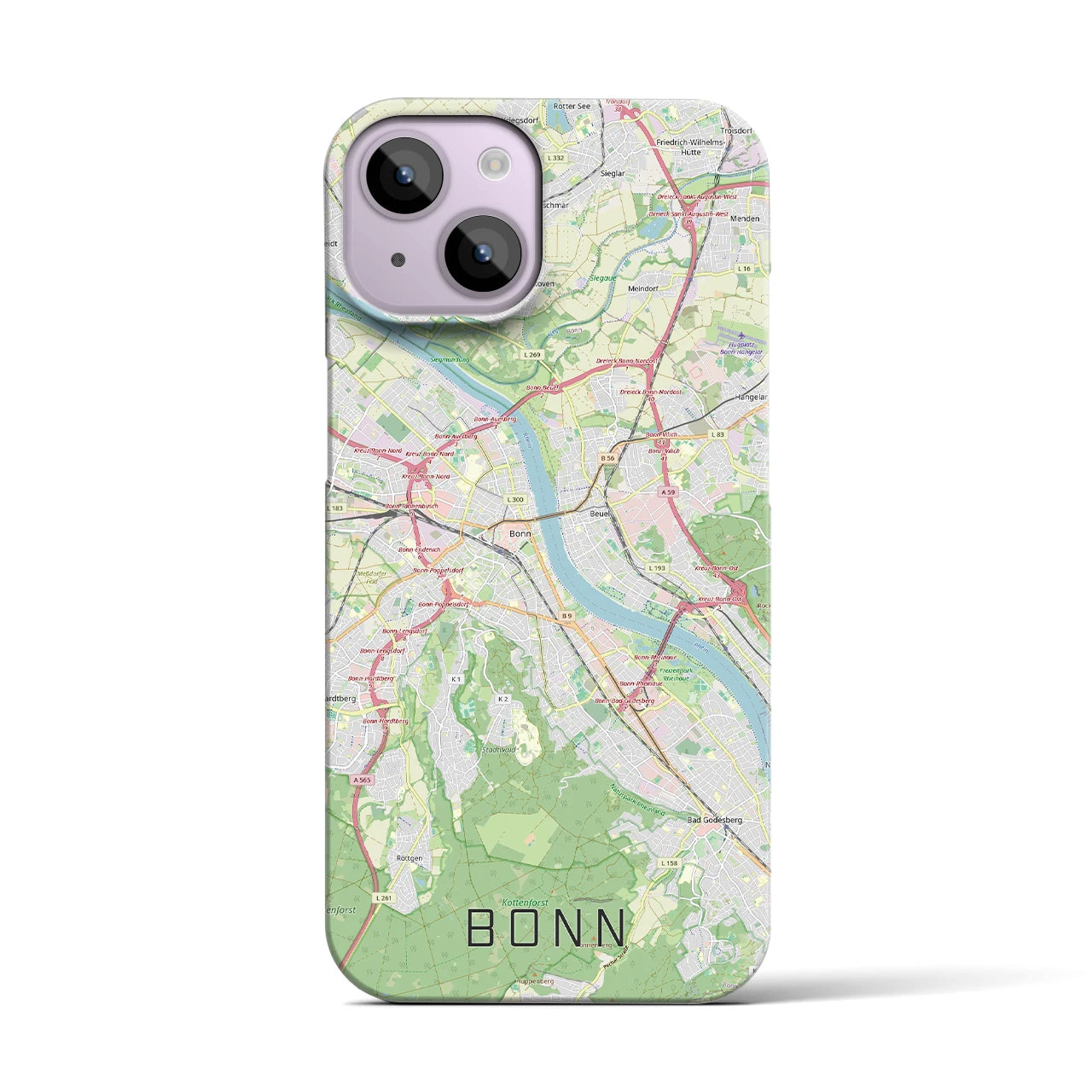 【ボン(ドイツ)】地図柄iPhoneケース(バックカバータイプ)