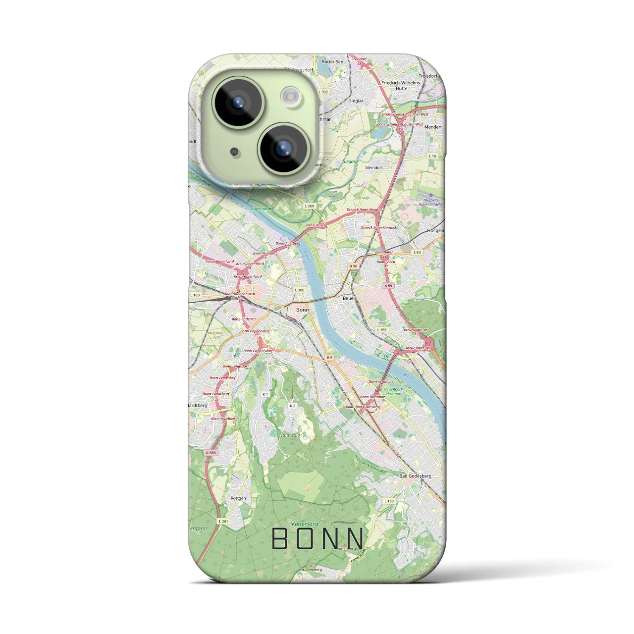 【ボン(ドイツ)】地図柄iPhoneケース(バックカバータイプ)